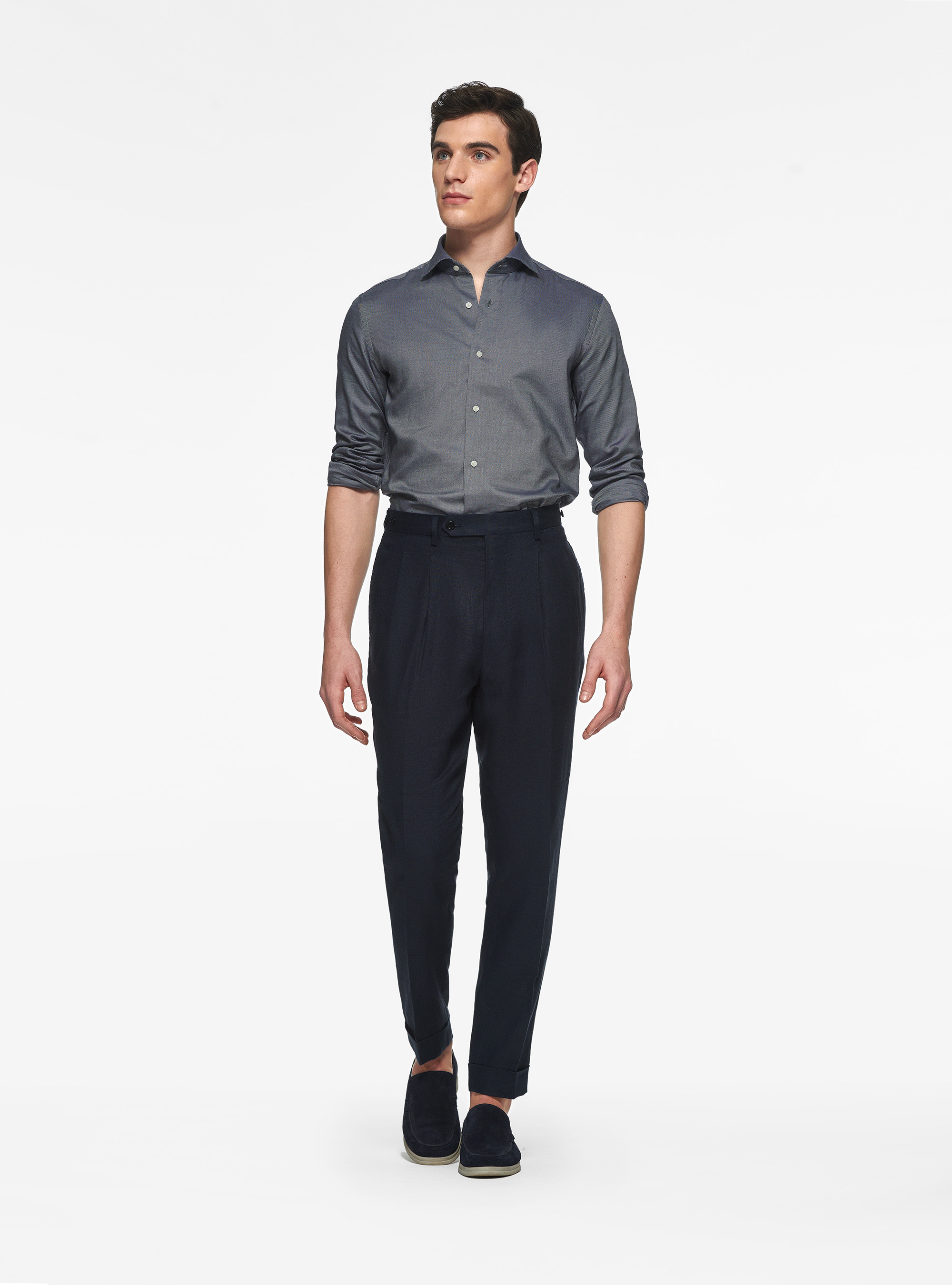 Camicia in cotone oxford, BLU NAVY