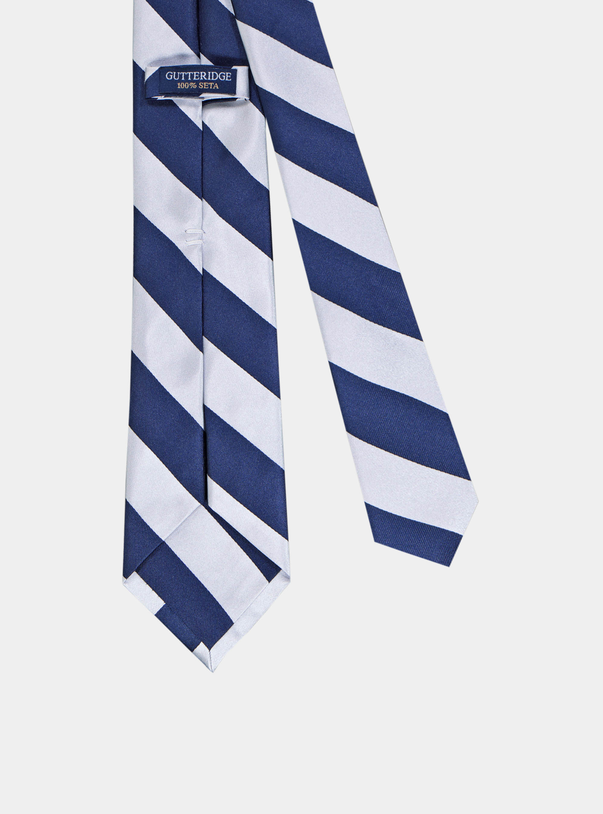 Regimental silk tie, WHITE