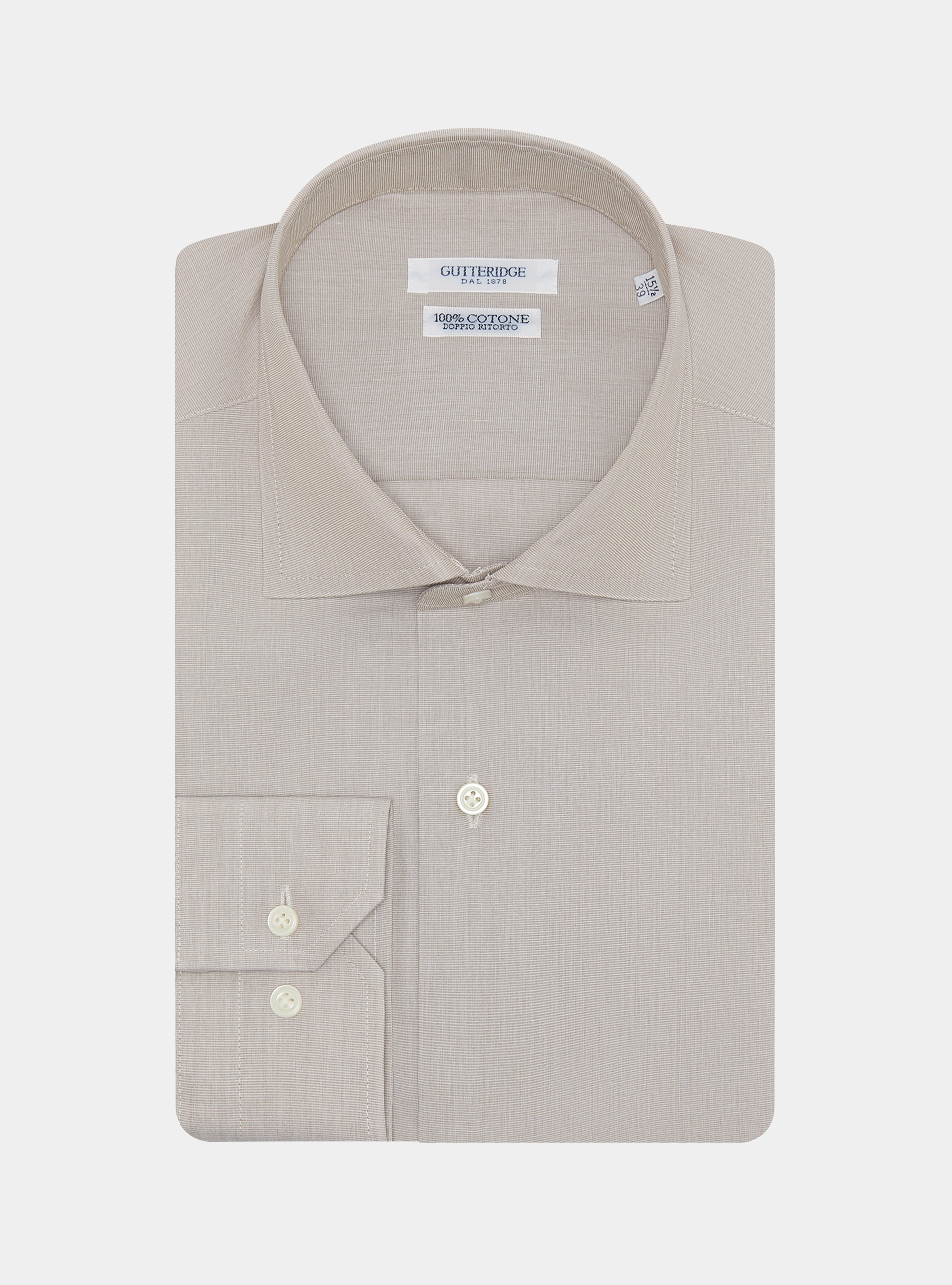 Cotton fil a fil shirt, SAND