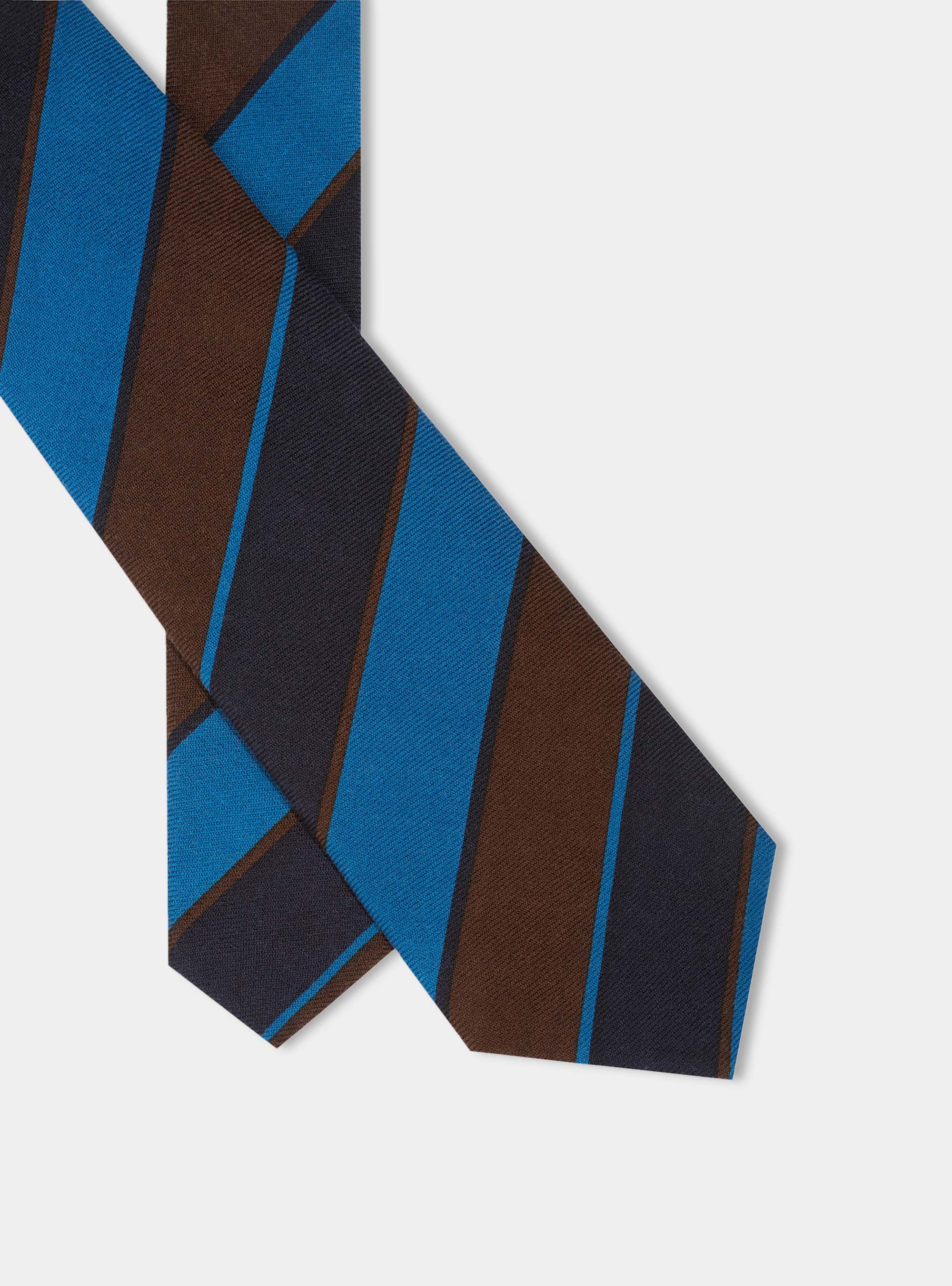 Cravatta regimental in 100% lana, BLU NAVY