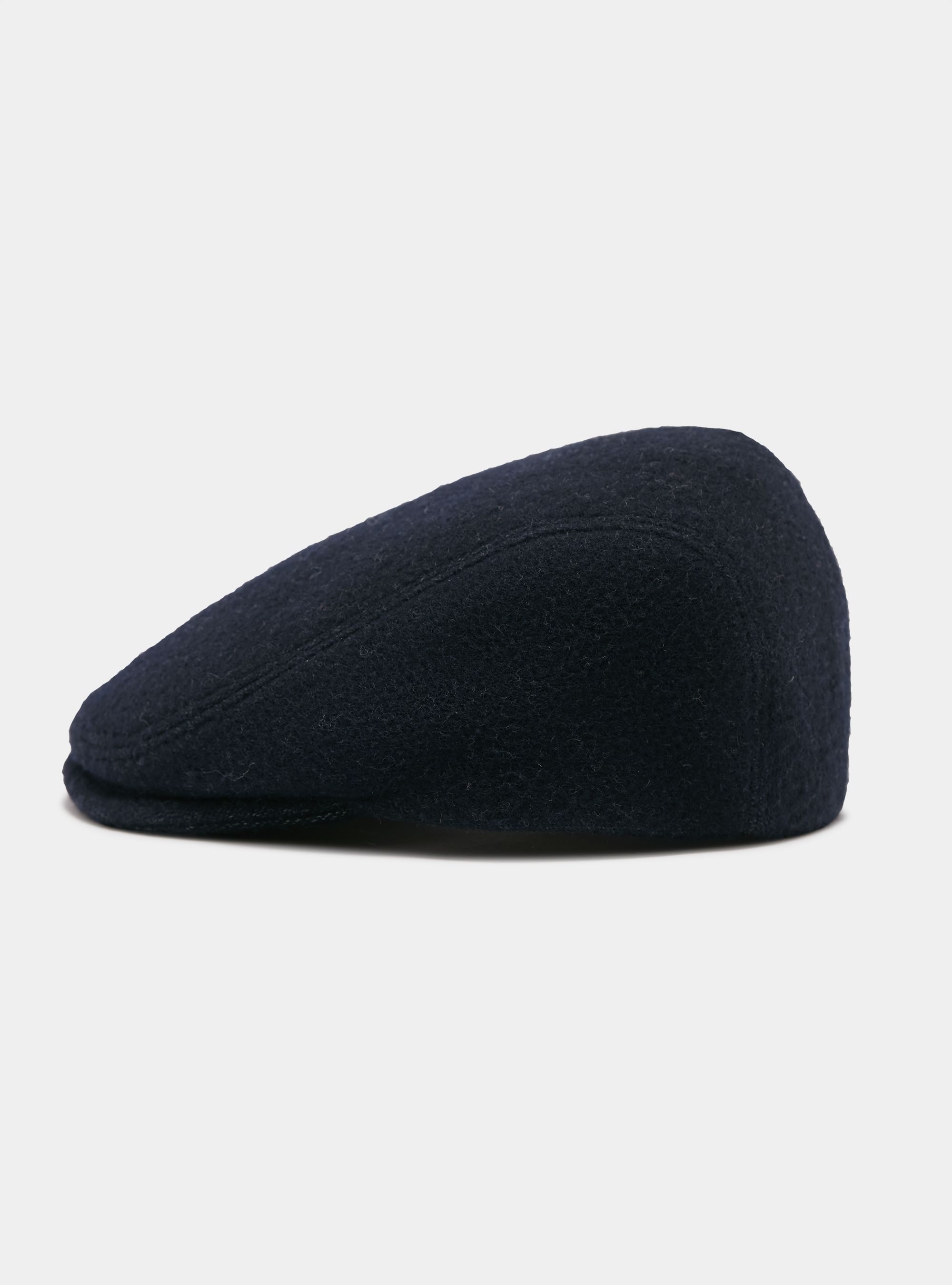 Pure wool and cashmere flat cap, NAVY BLUE