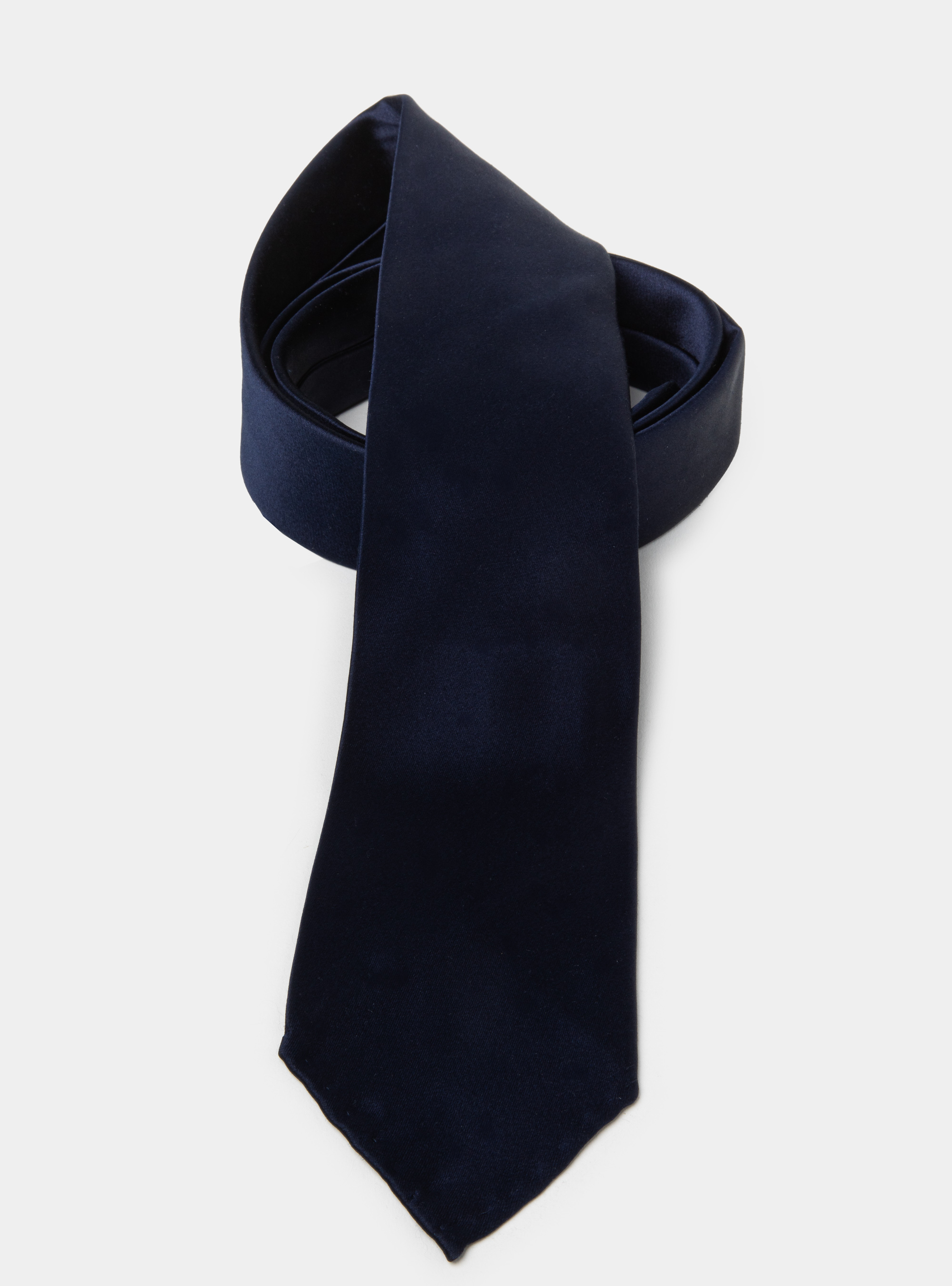 Cravatta in pura seta tinta unita, BLU NAVY