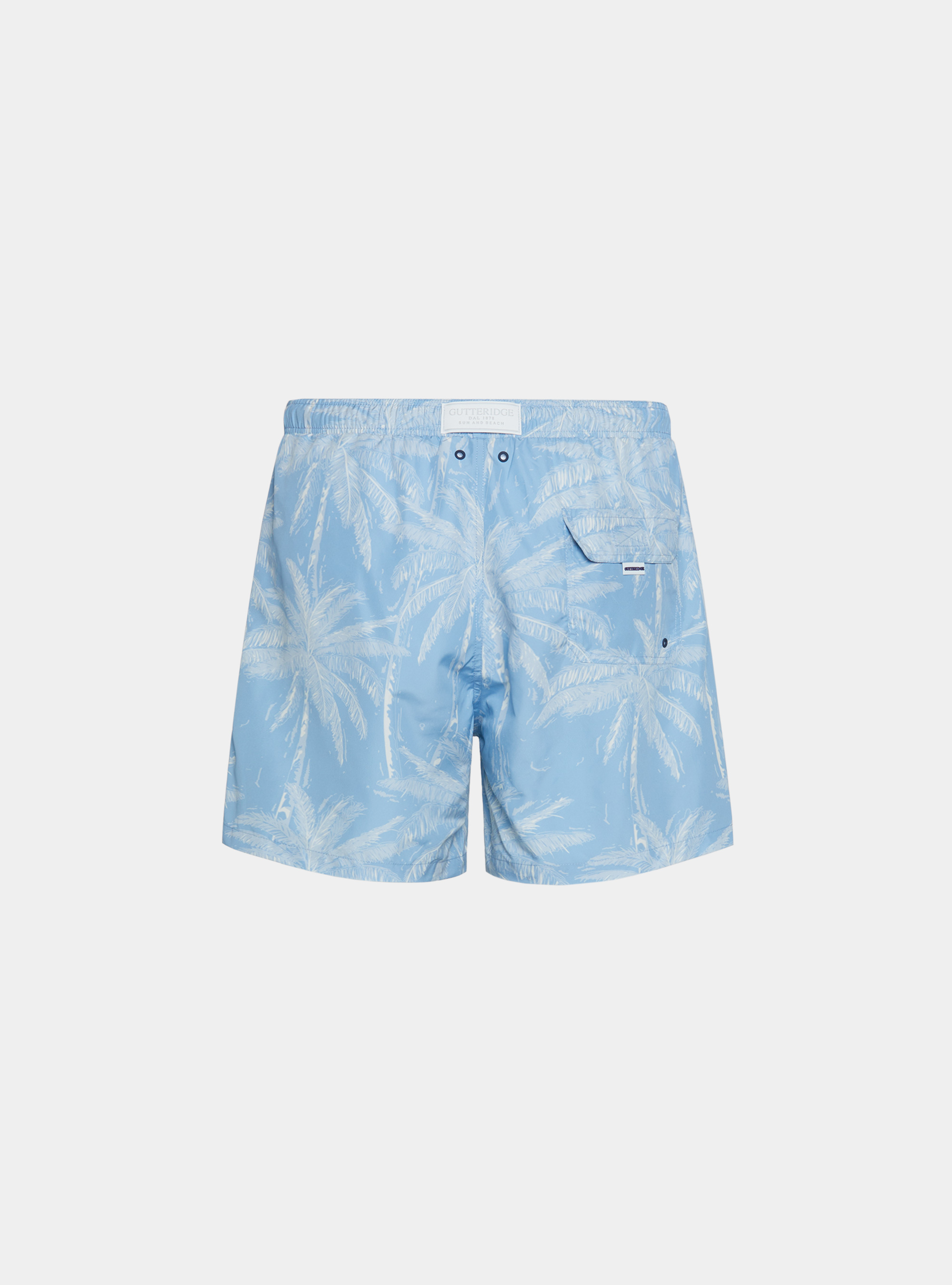 Costume da bagno stampa palme, AZZURRO