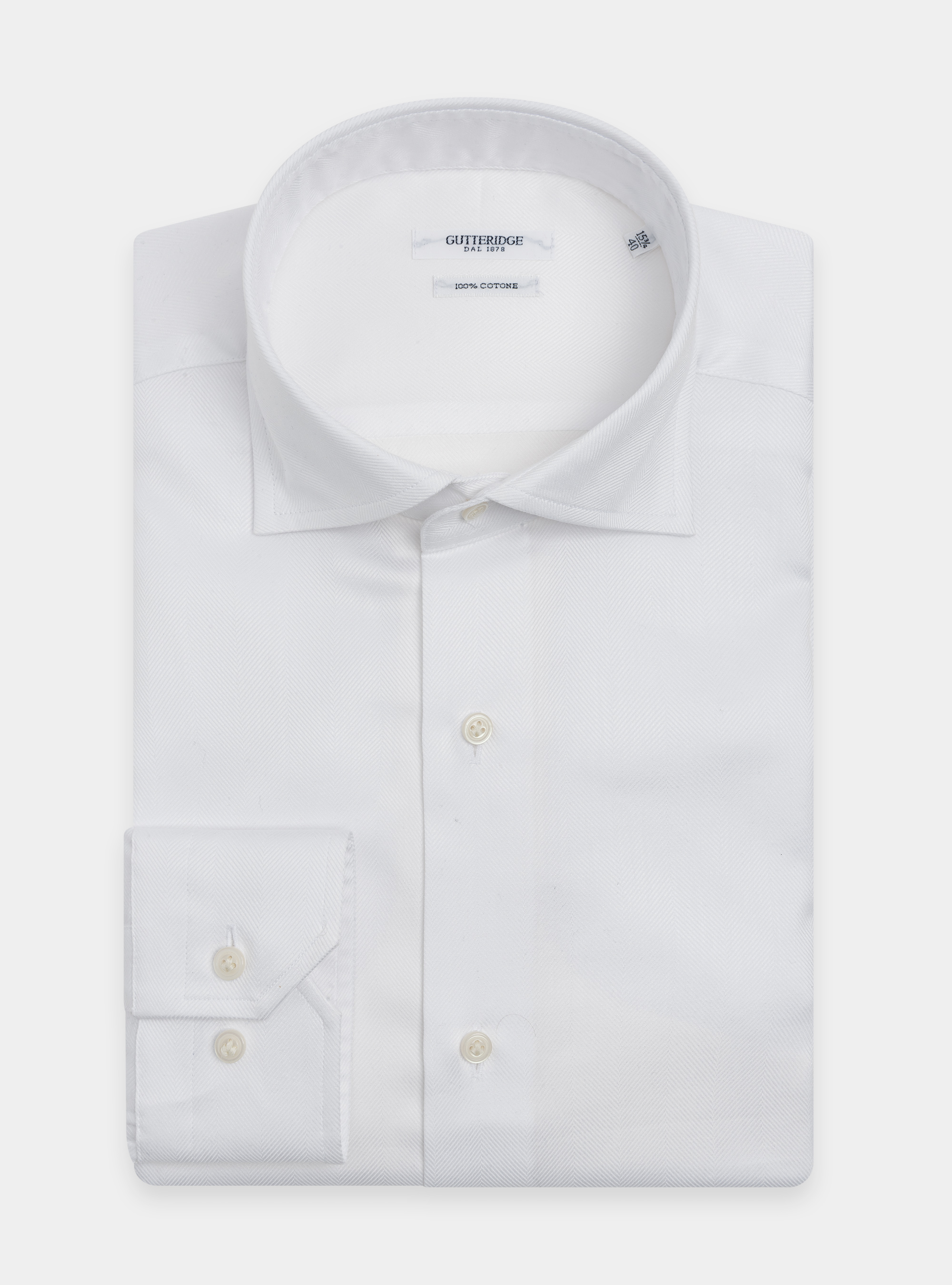 Camicia in cotone spigato, BIANCO