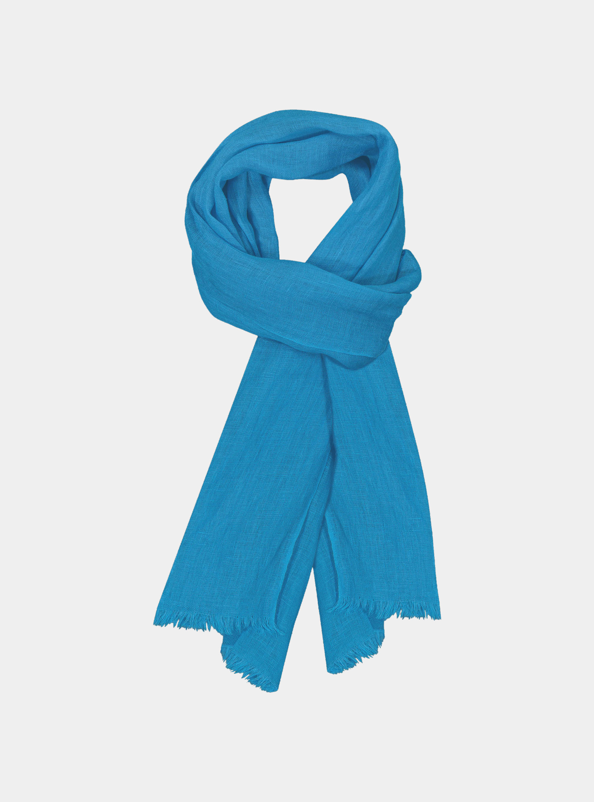 Einfarbiger Leinenschal, TURCHESE 0258C