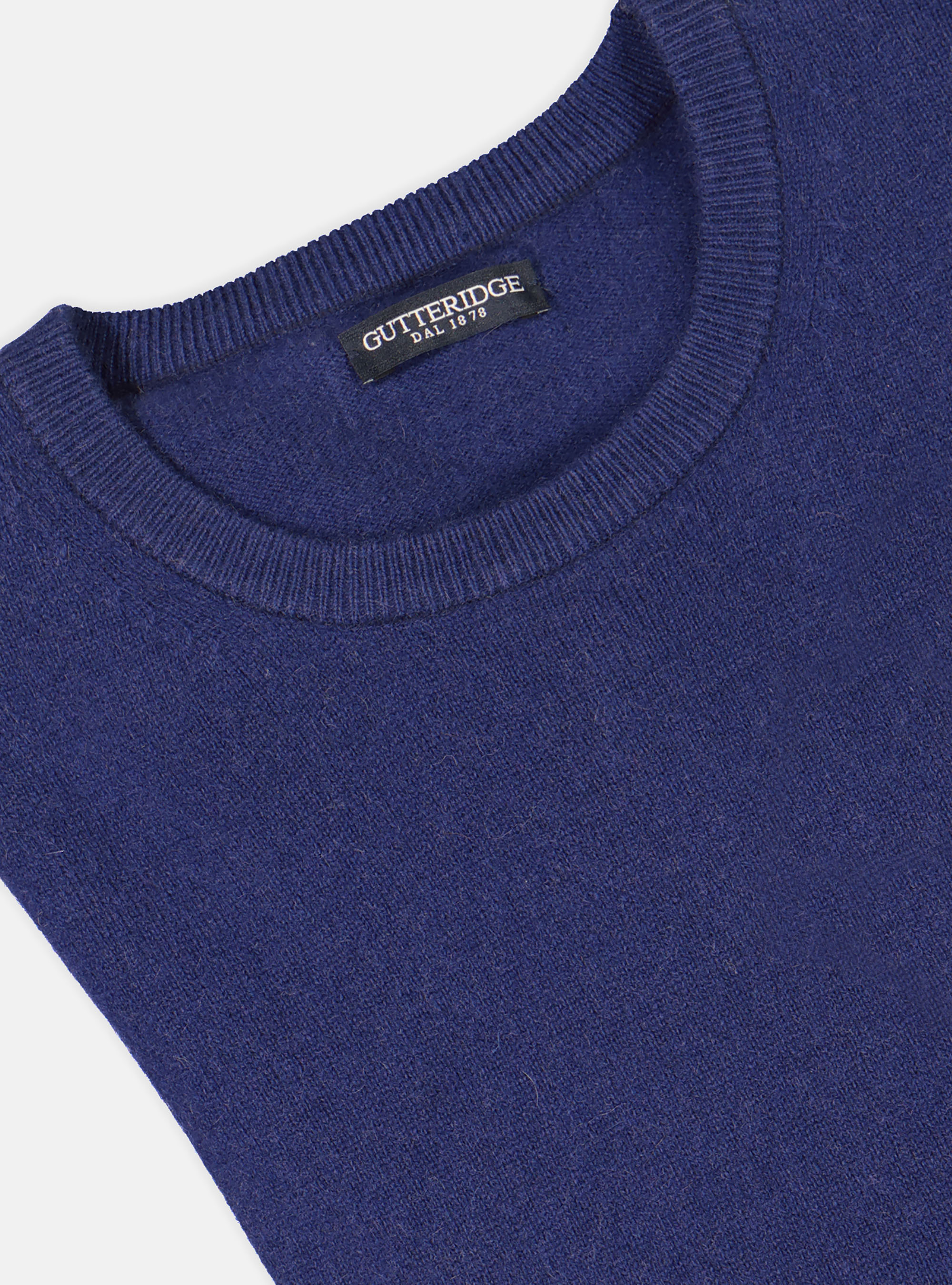 100% cashmere round neck sweater, BLUE