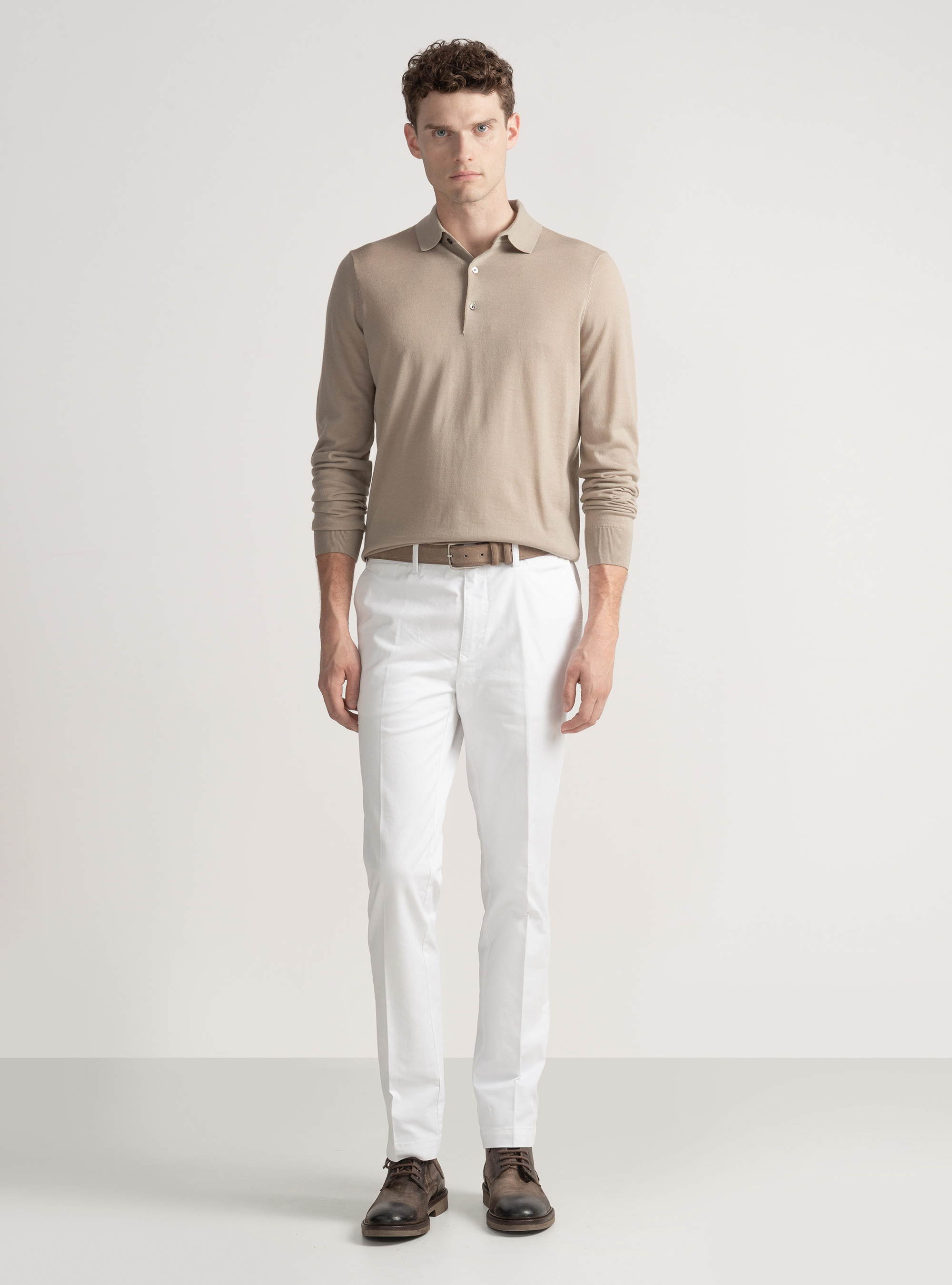 Polo de lana merina extrafina, ARENA