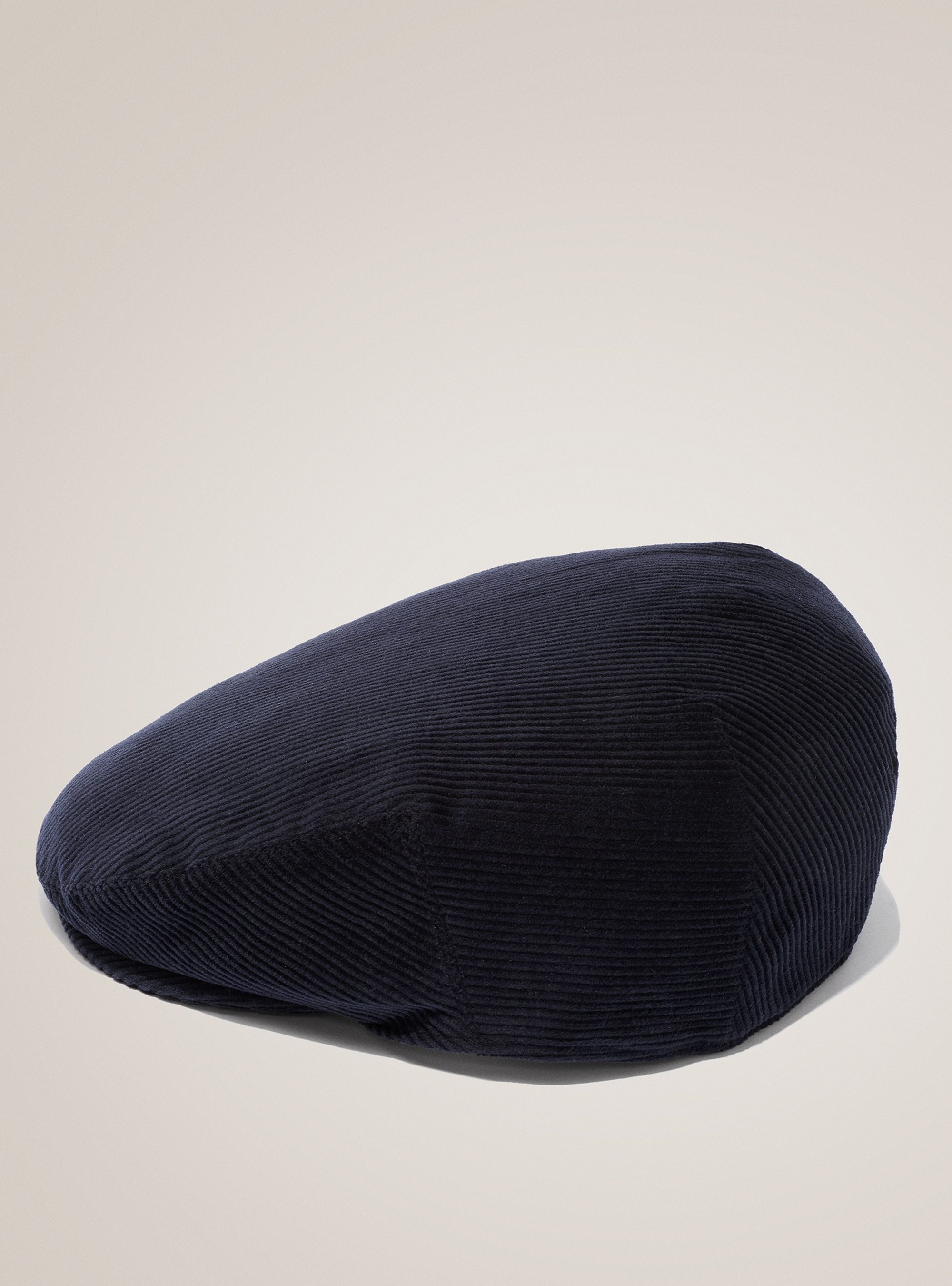 Velvet flat hat, NAVY BLUE