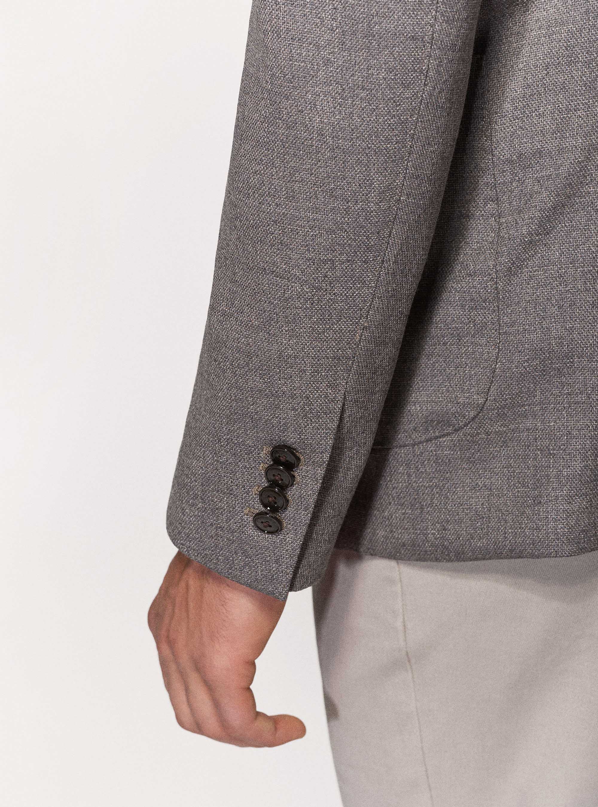 Giacca in lana stretch Reda Flexo, FANGO