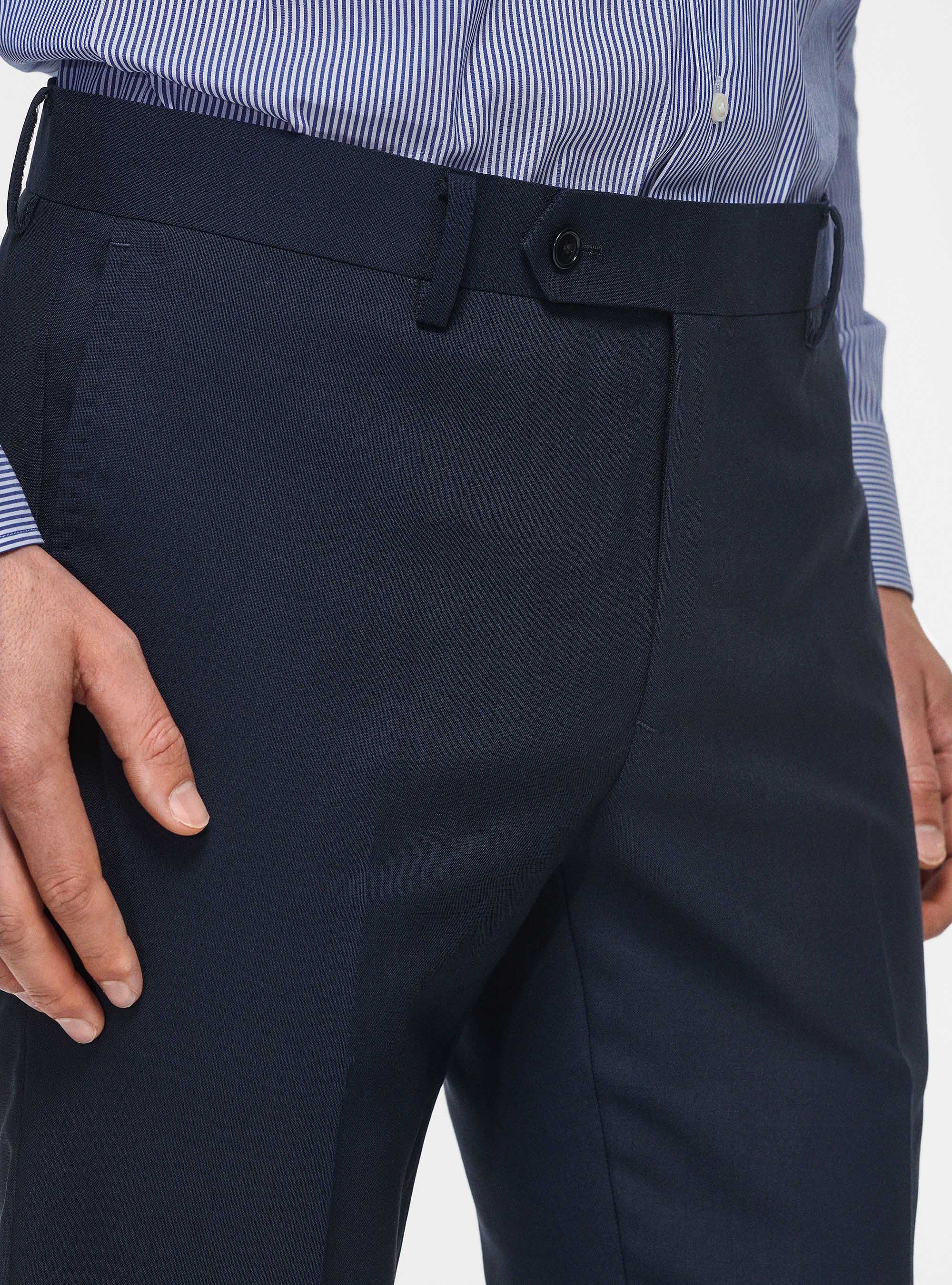 Pantaloni in pura lana Vitale Barberis Canonico, NAVY