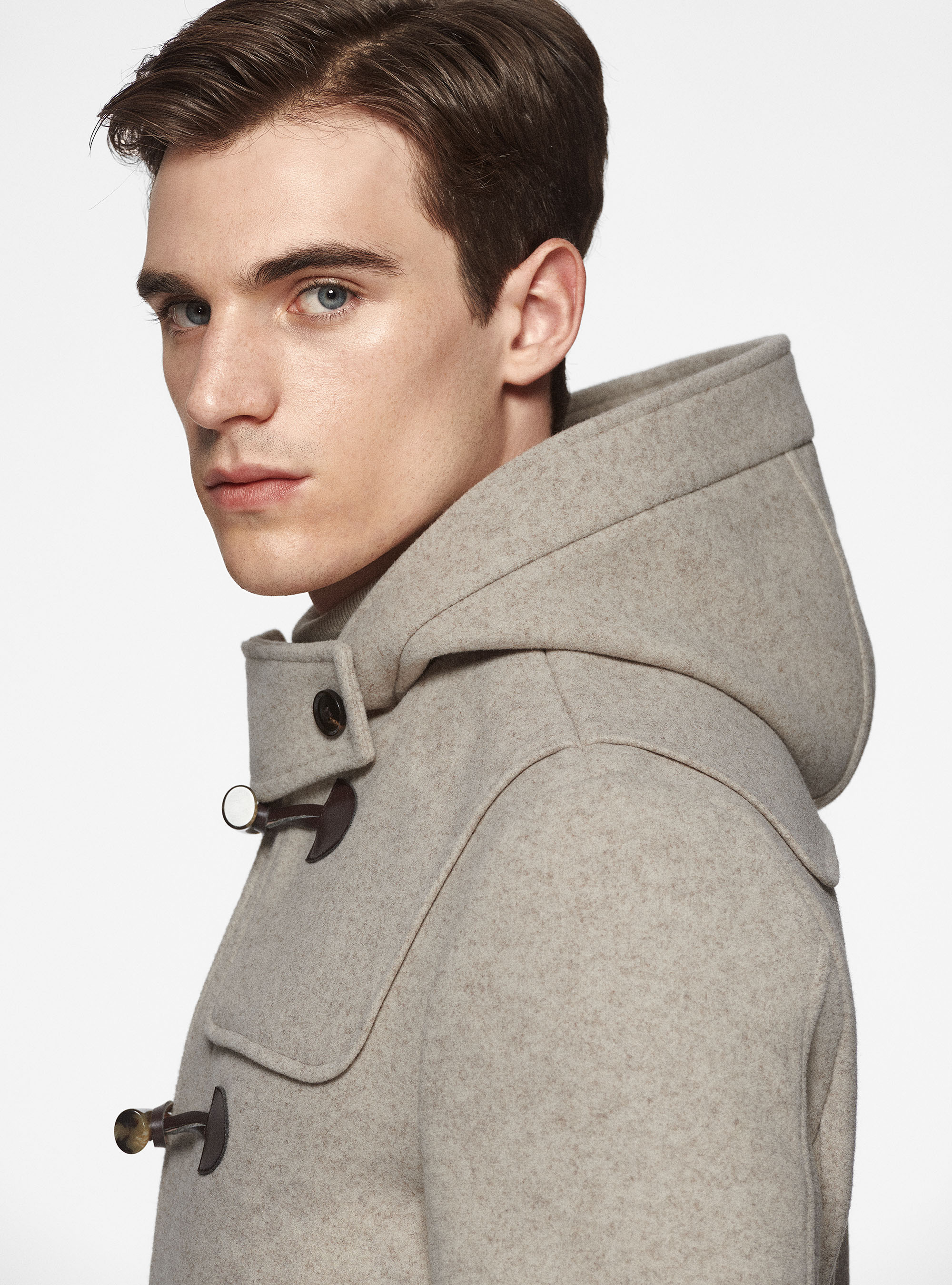 Montgomery in panno con cappuccio, ECRU