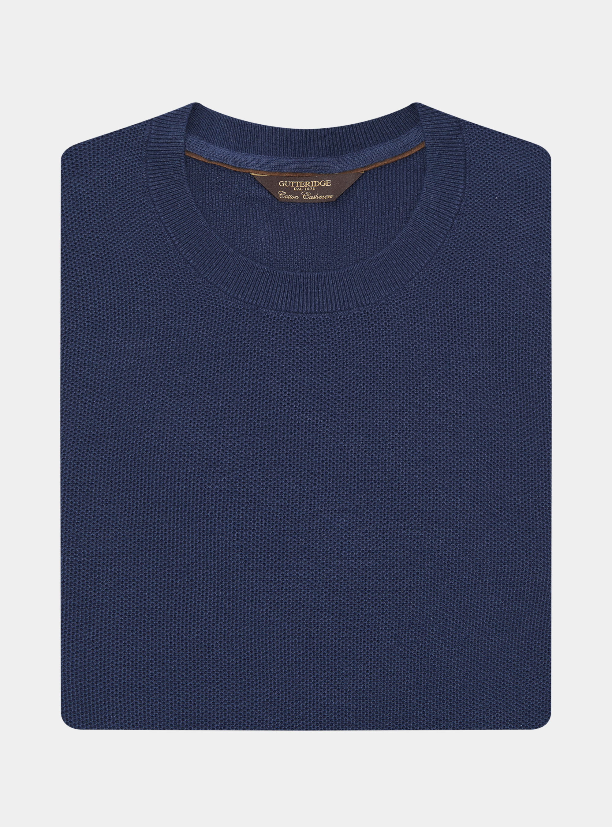 Trikot mit Rundhalsausschnitt aus Baumwolle und Kaschmir mit Wabenmuster, INCHIOSTRO 0232C