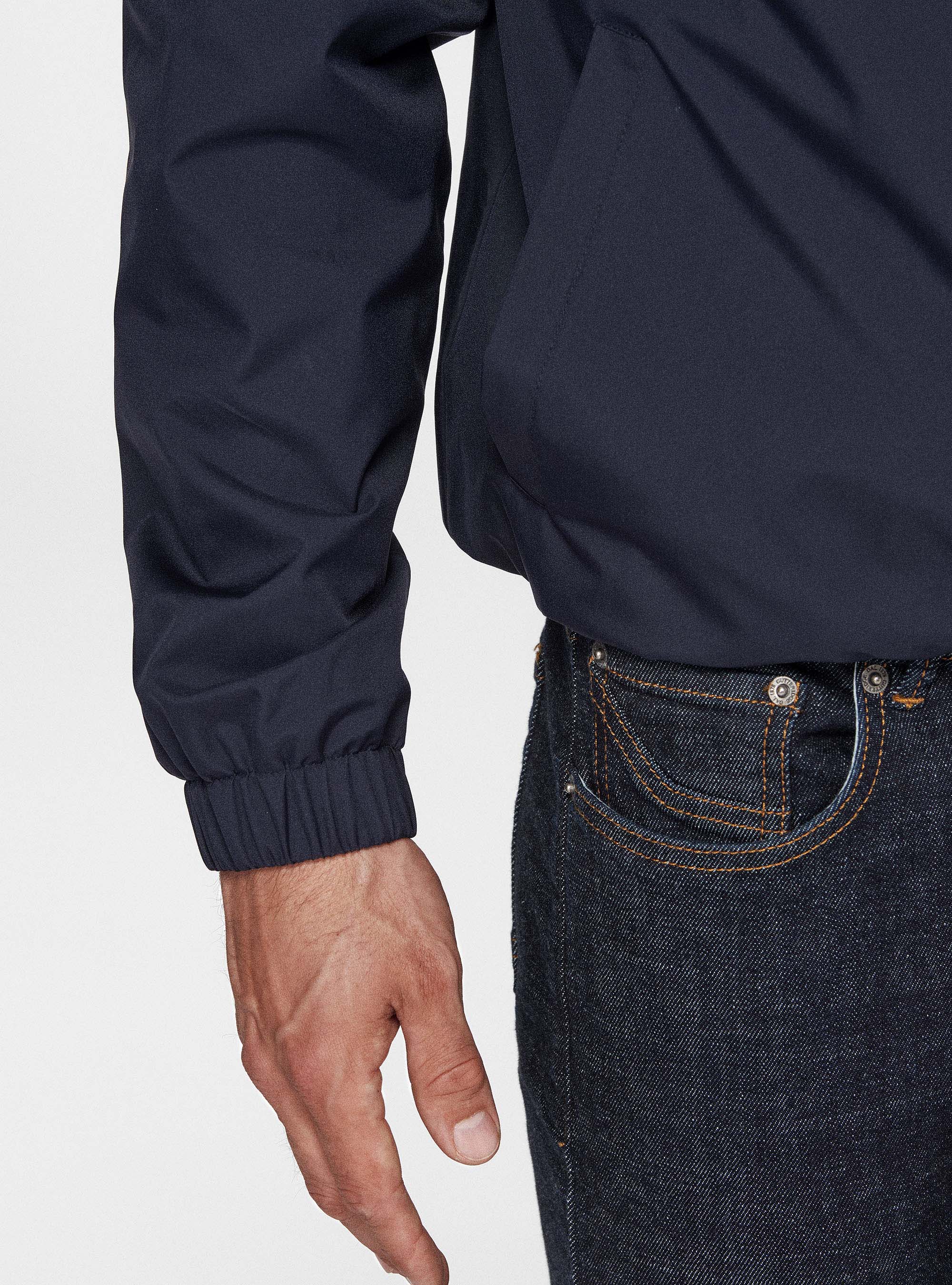 Cazadora forrada de punto de cachemira, AZUL MARINO