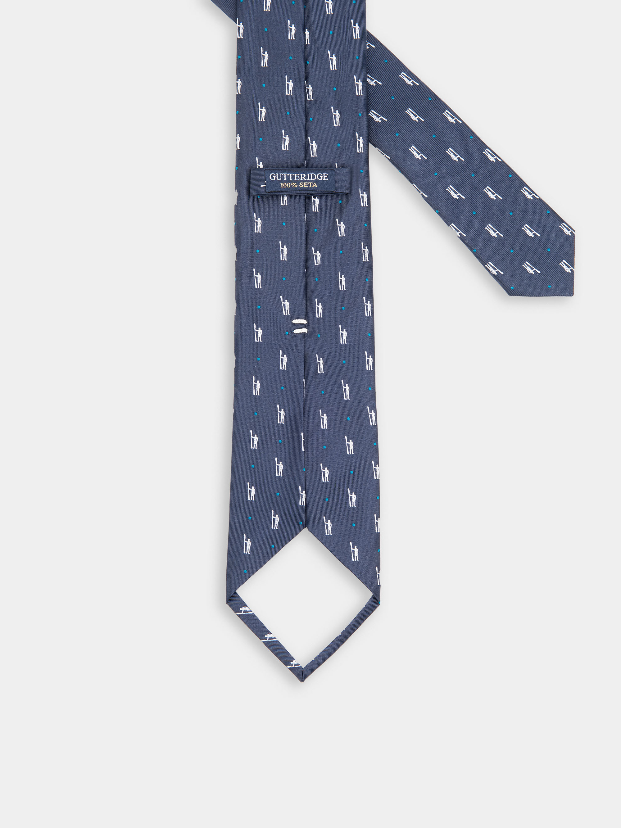 Cravatta in seta con logo, BLU NAVY