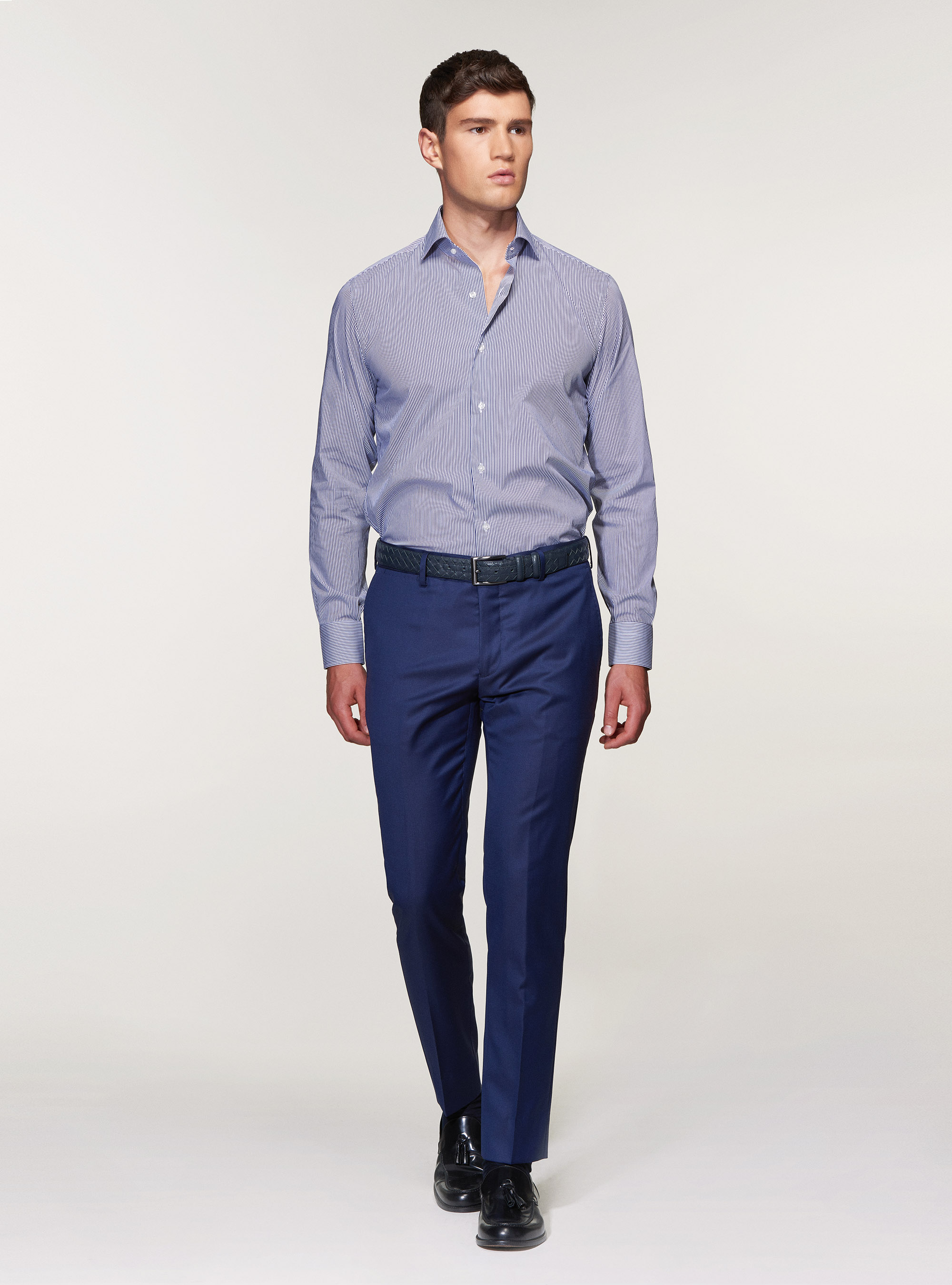 Suit trousers in pure superfine wool 110's Vitale Barberis Canonico, BASALT