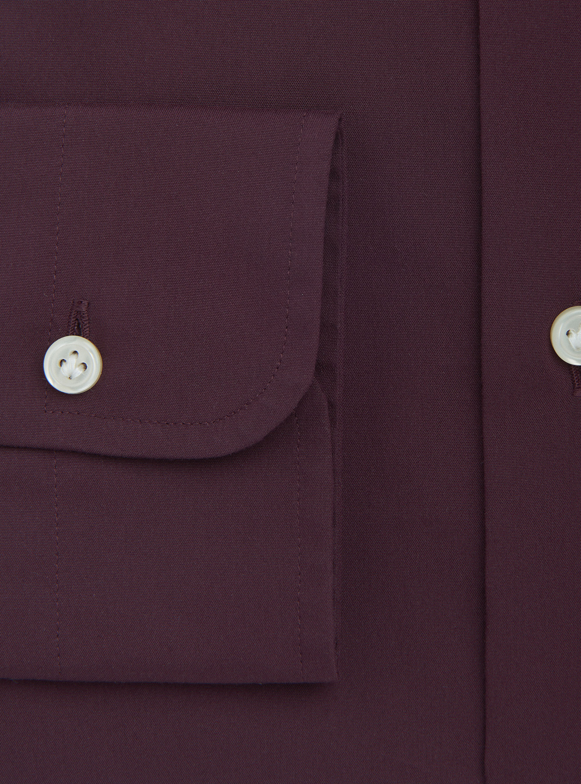 Camicia collo francese in popeline stretch, BORDEAUX