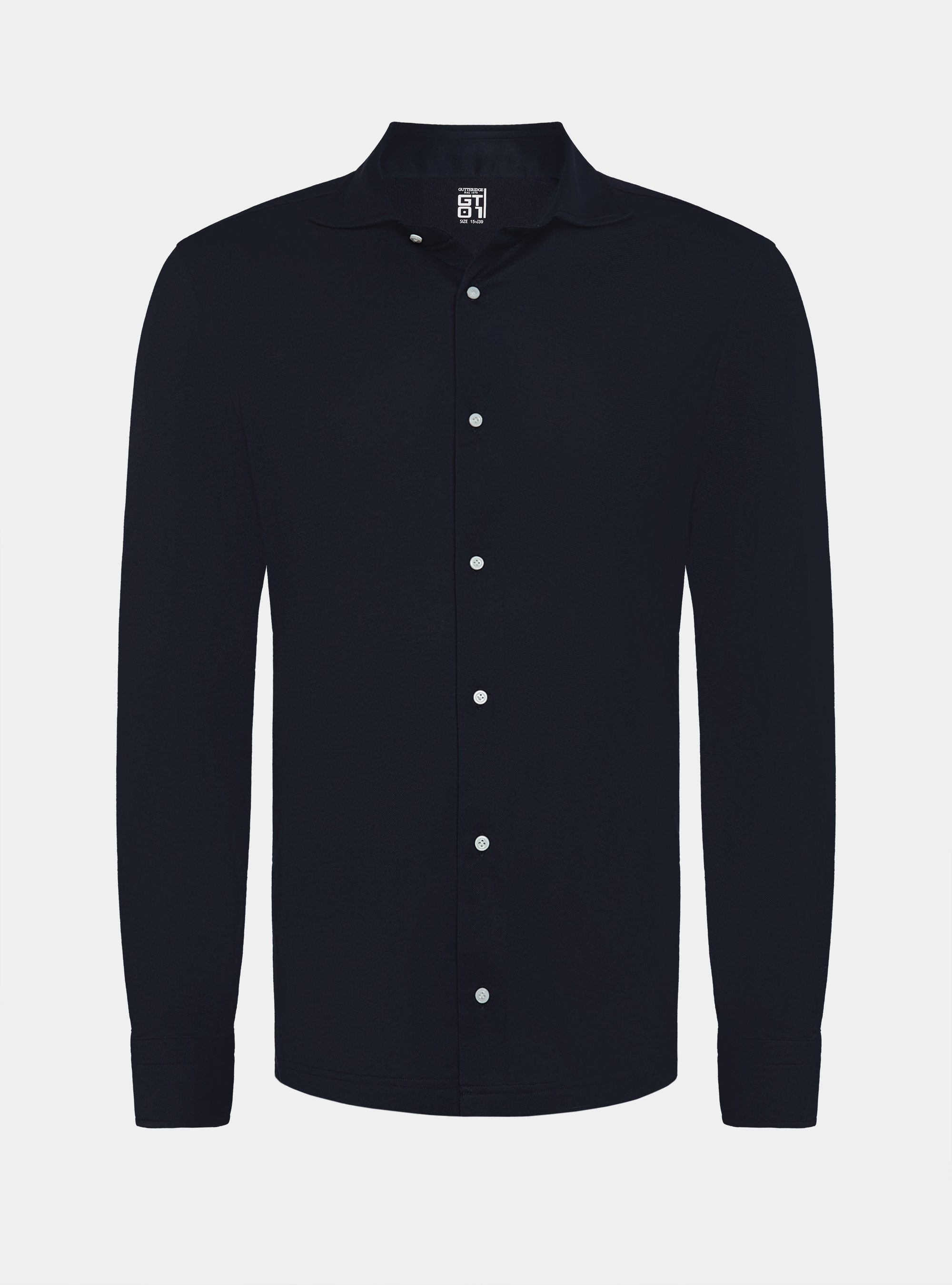Camicia a polo GT01 in misto cotone piquet, BLU NAVY