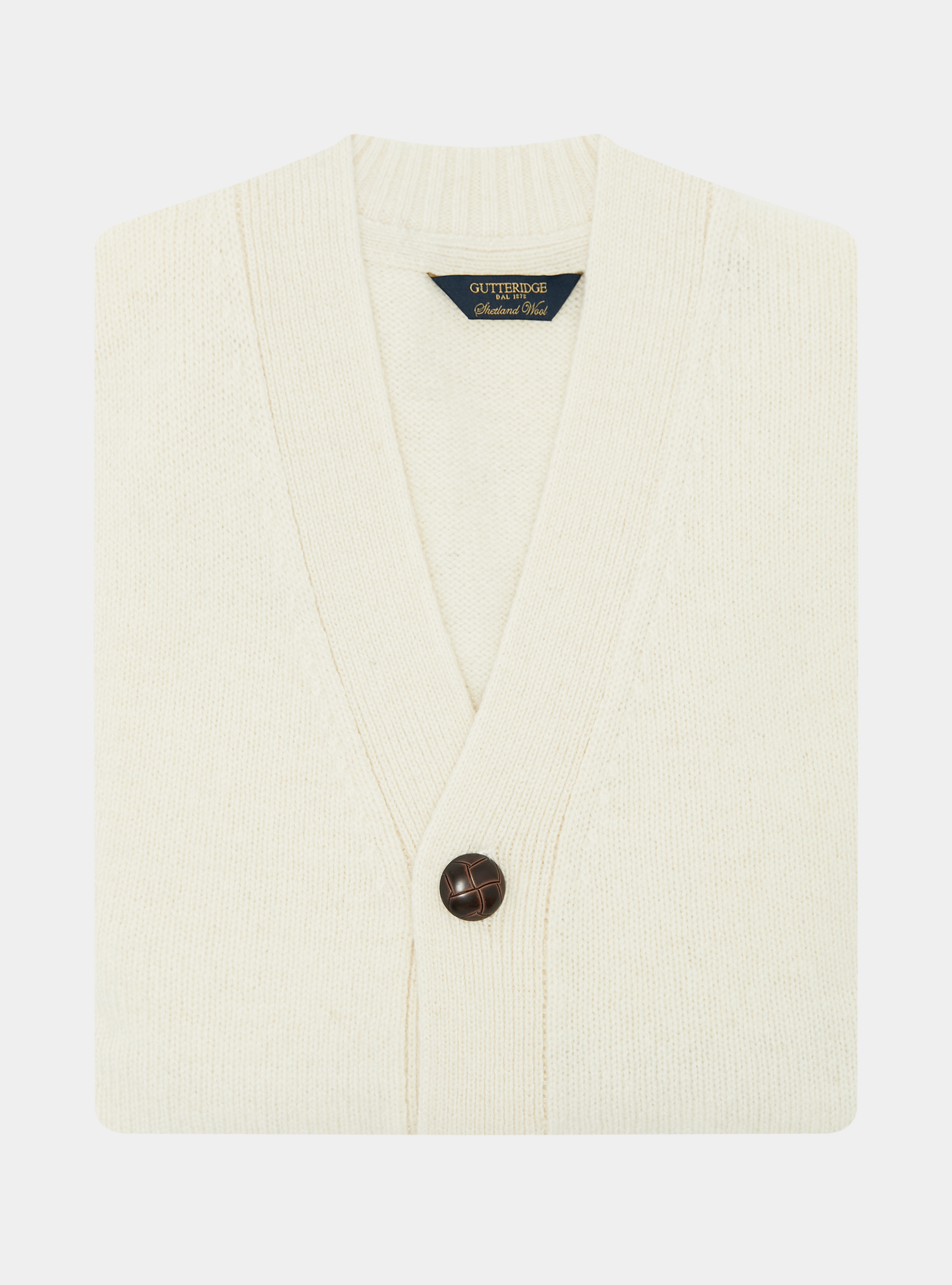 Chaqueta de punto de lana Shetland, BLANCO