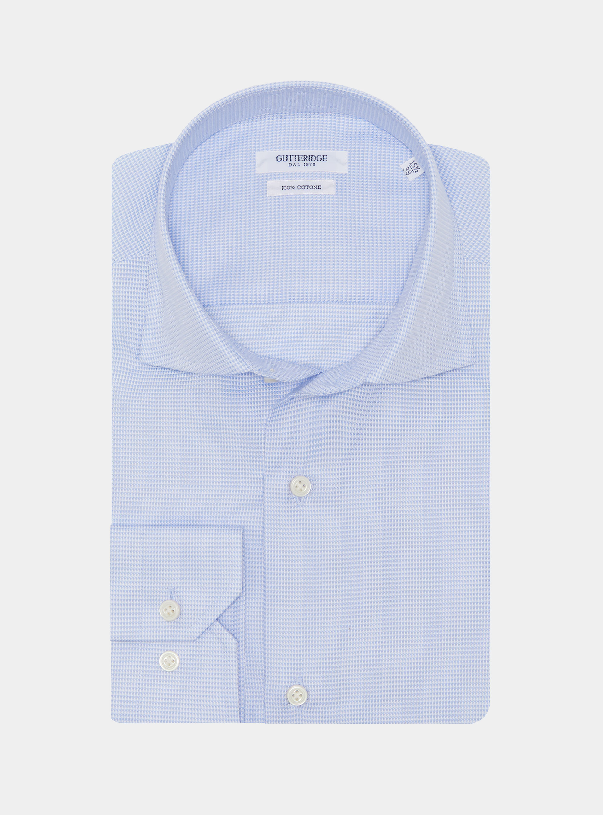 Textured cotton shirt, LIGHT BLUE