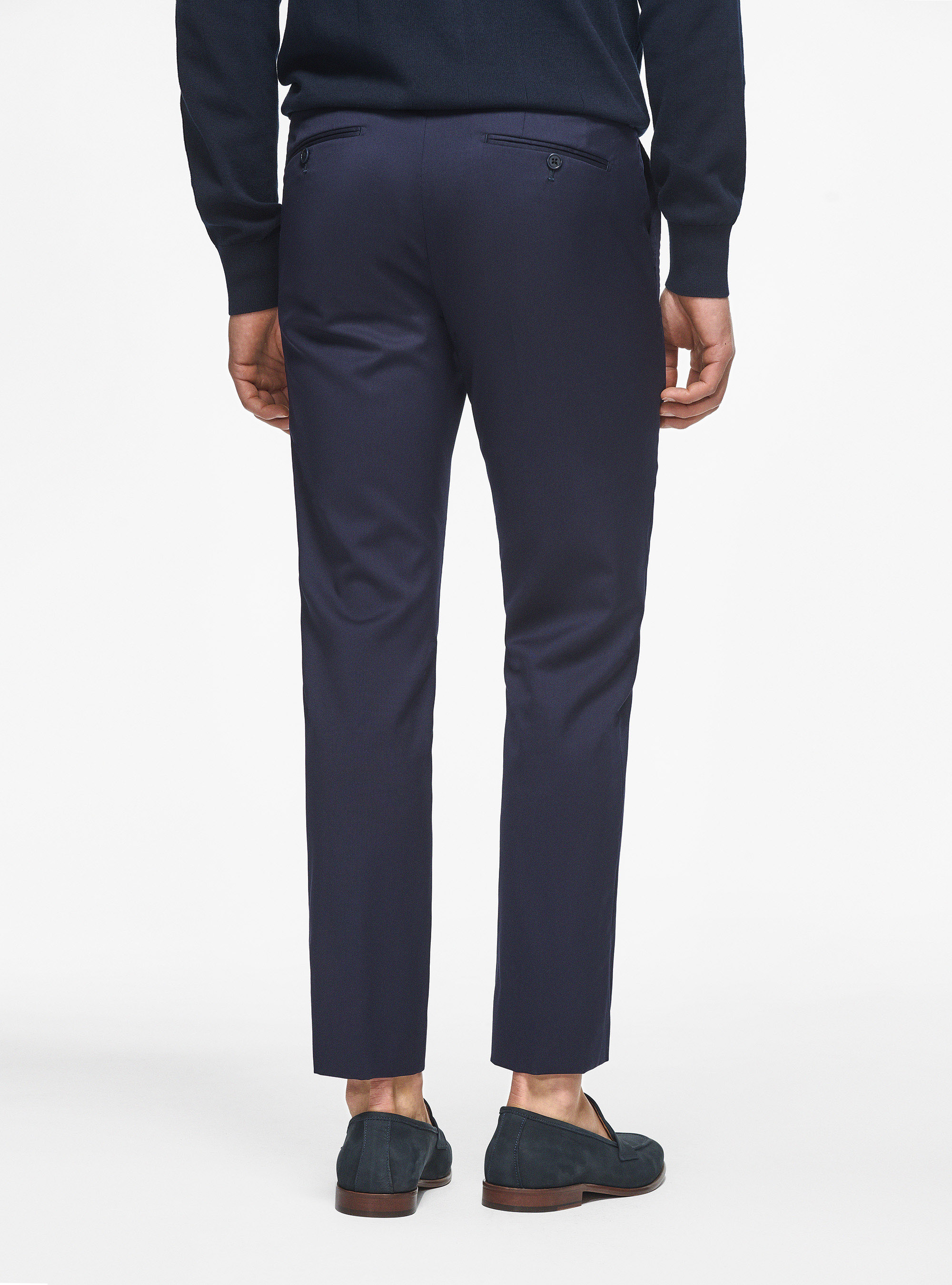 Pantaloni in pura lana superfine 110's, BLU NAVY