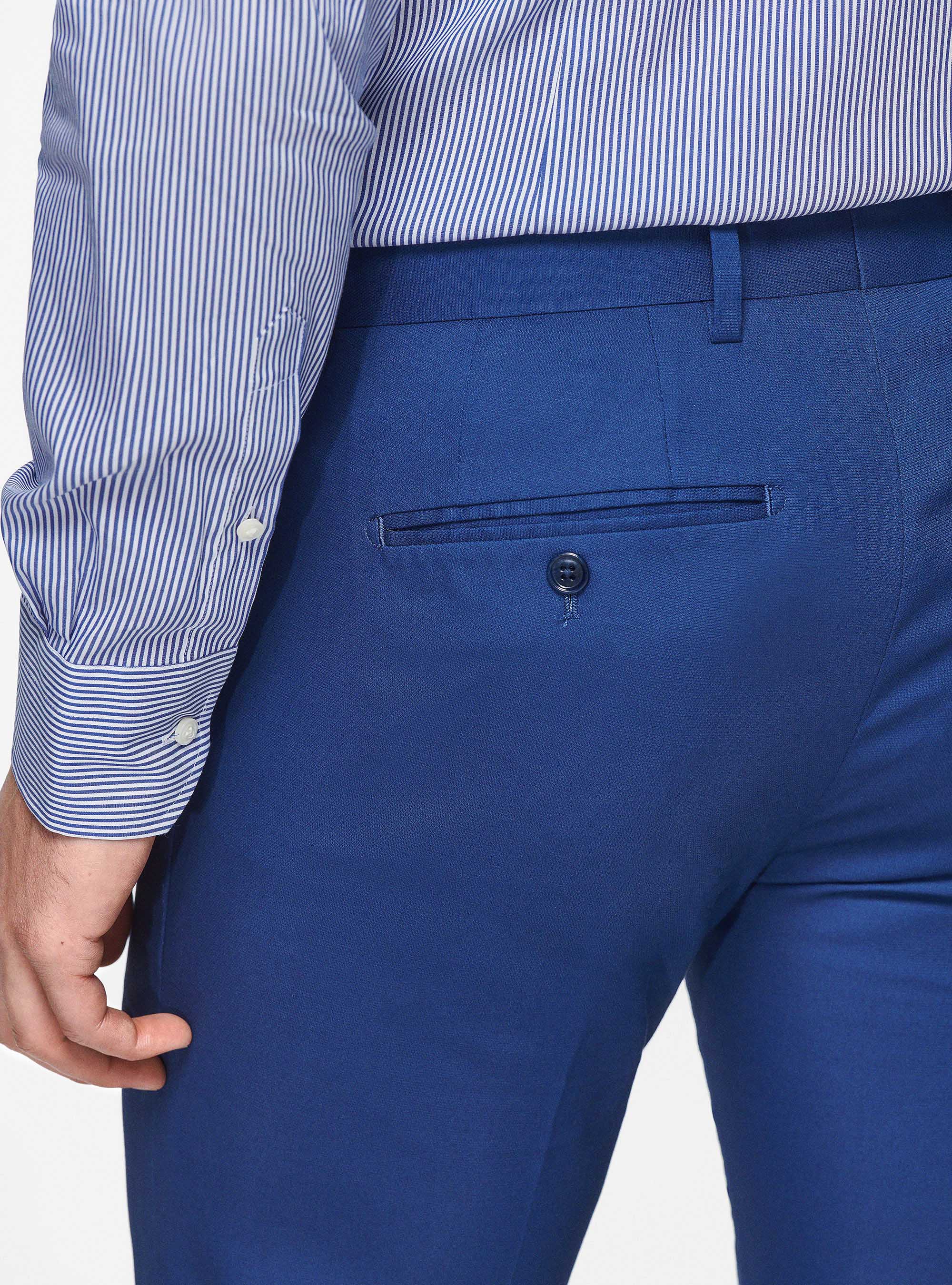 Pantaloni in puro cotone armaturato, BLU
