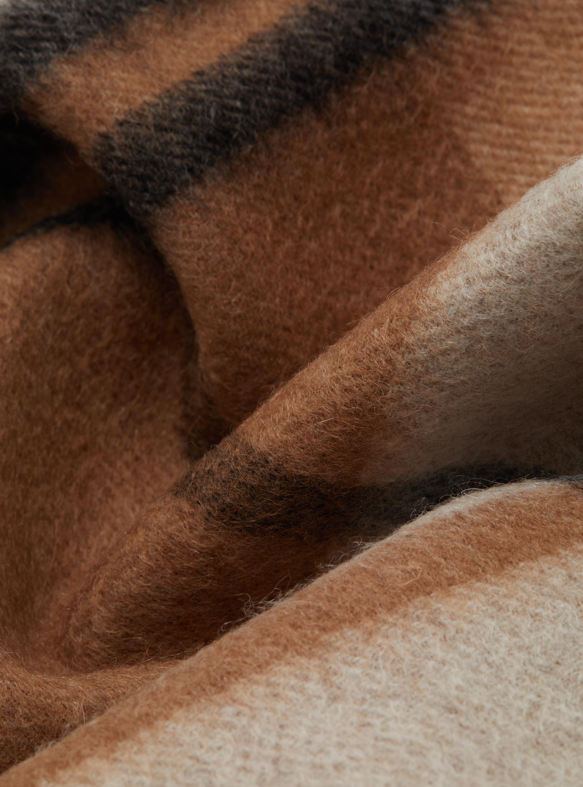 Sciarpa a quadri in lana e cashmere, SABBIA