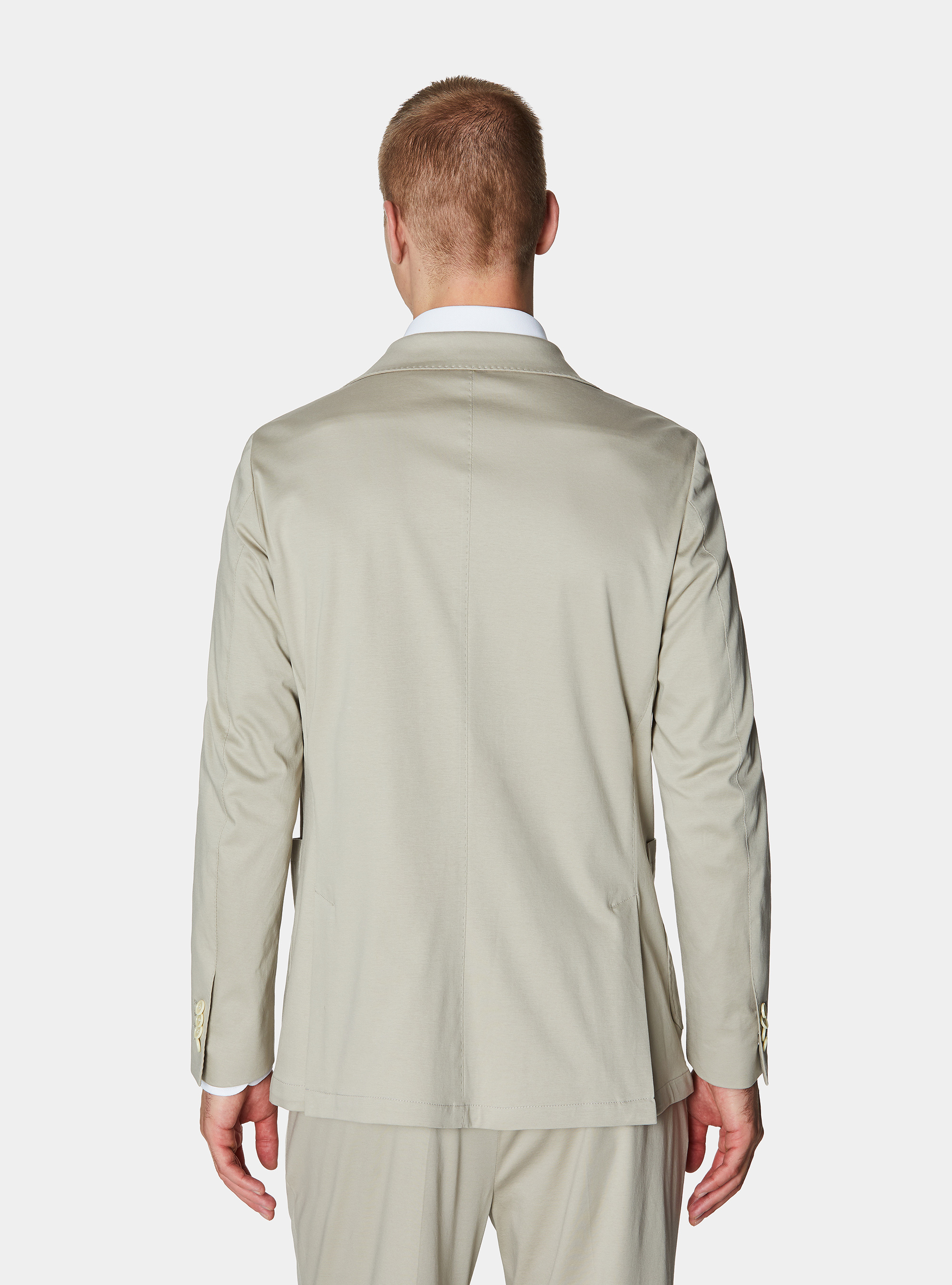 Technical cotton jersey blazer, ECRU