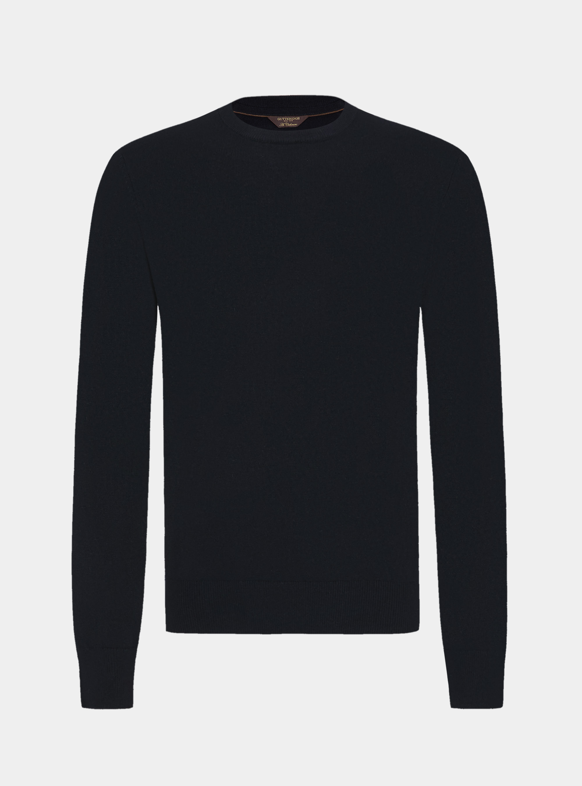 Lambswool and cashmere crewneck sweater, NAVY BLUE