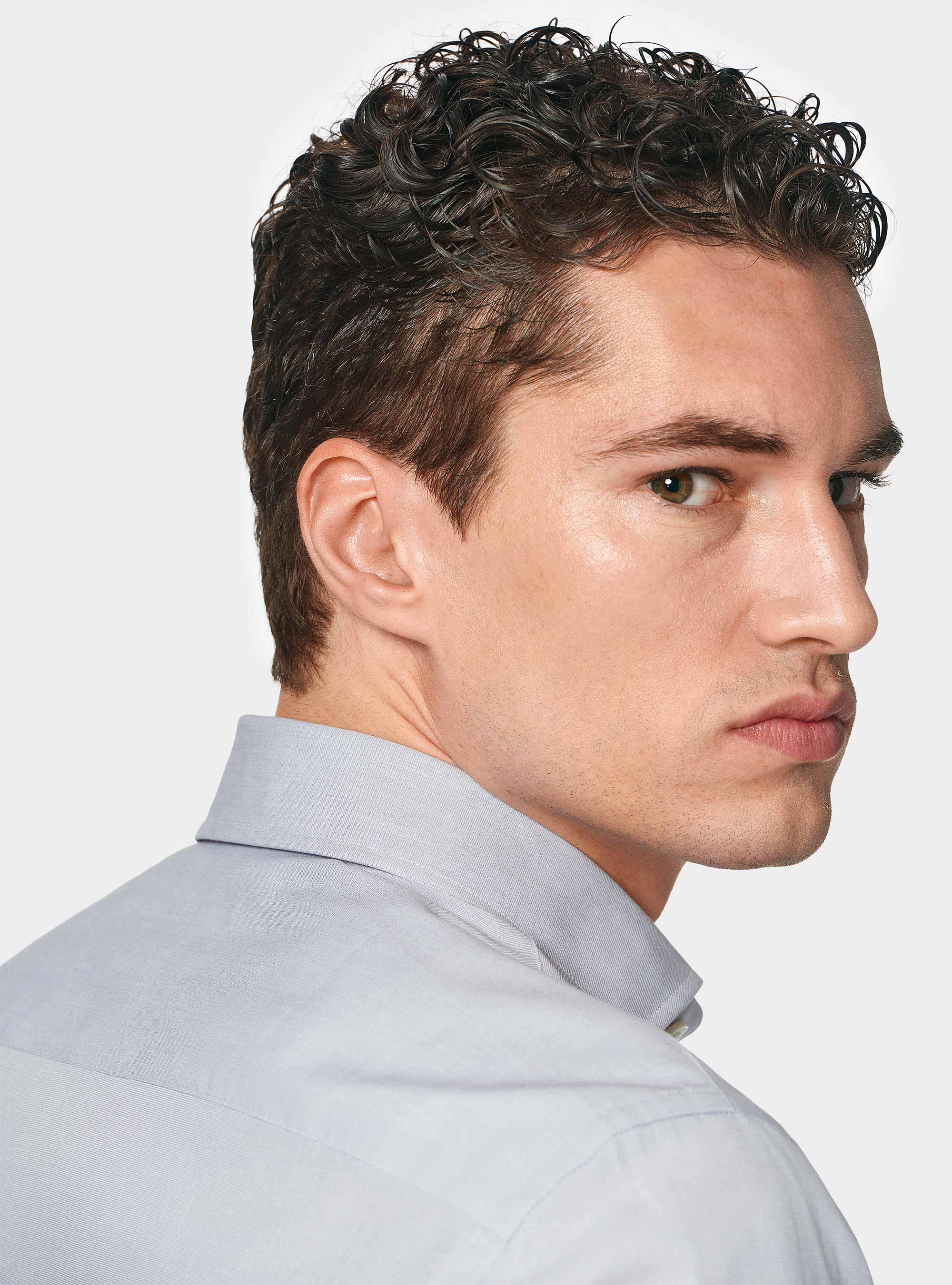 Cotton fil a fil shirt, GRIGIO CHIARO 0256C