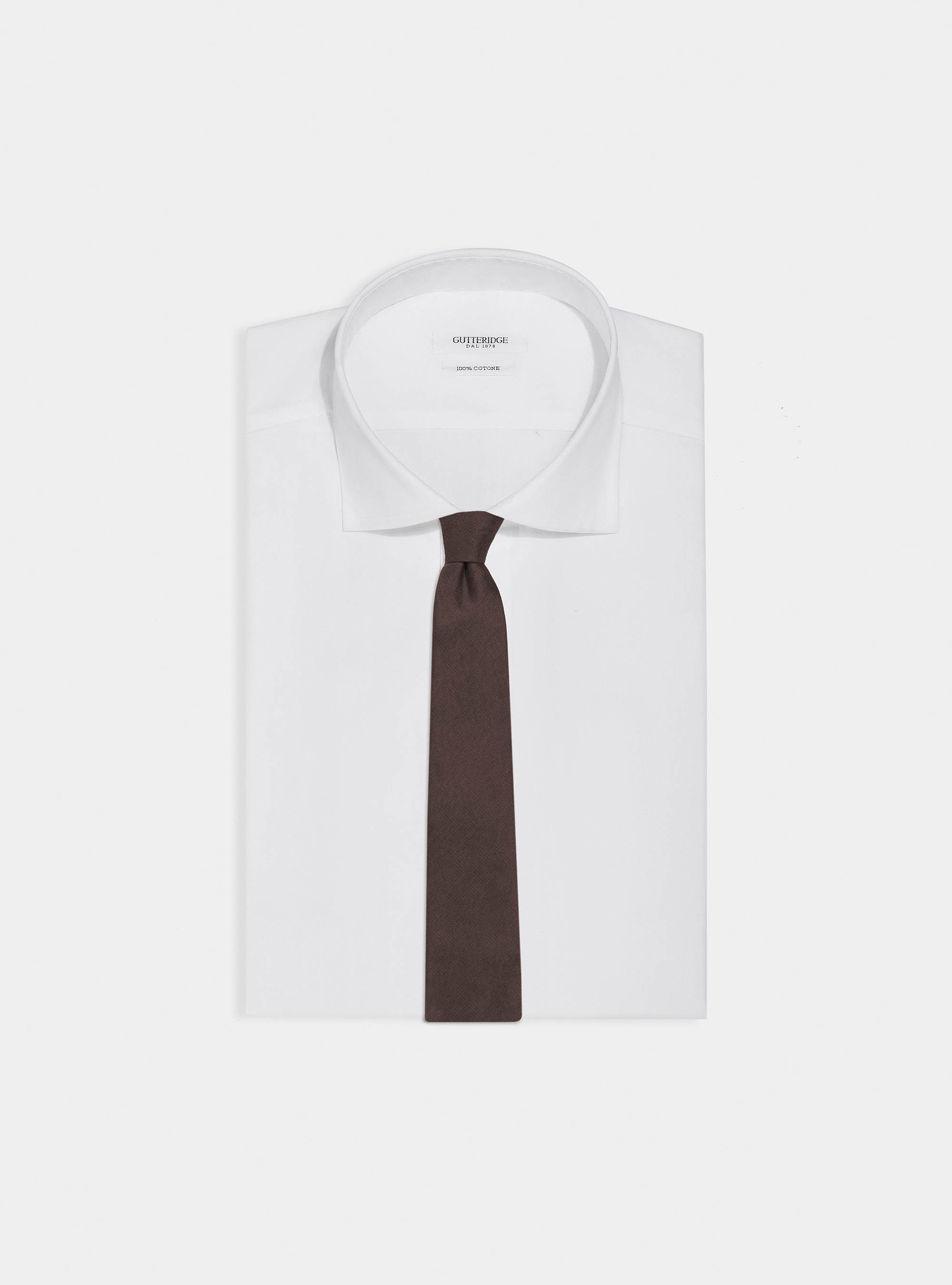 Cravatta in lino e cotone, MARRONE 0508C