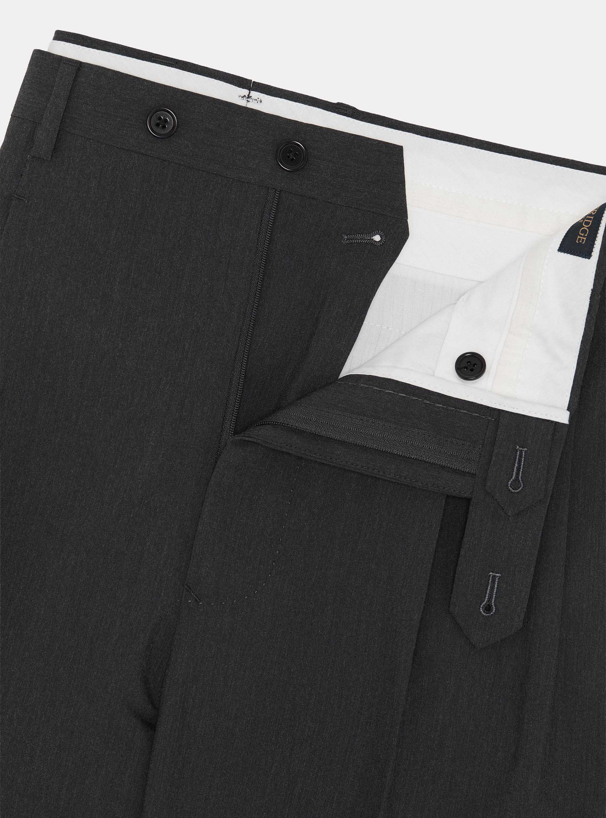 Classic trousers with pleats, ASPHALT GREY