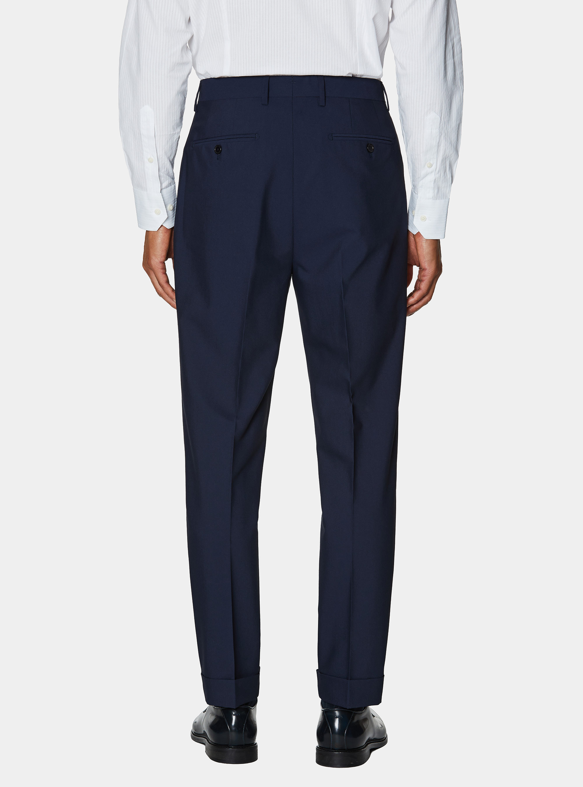 Pantalones cl&aacute;sicos con pinzas, AZUL MARINO