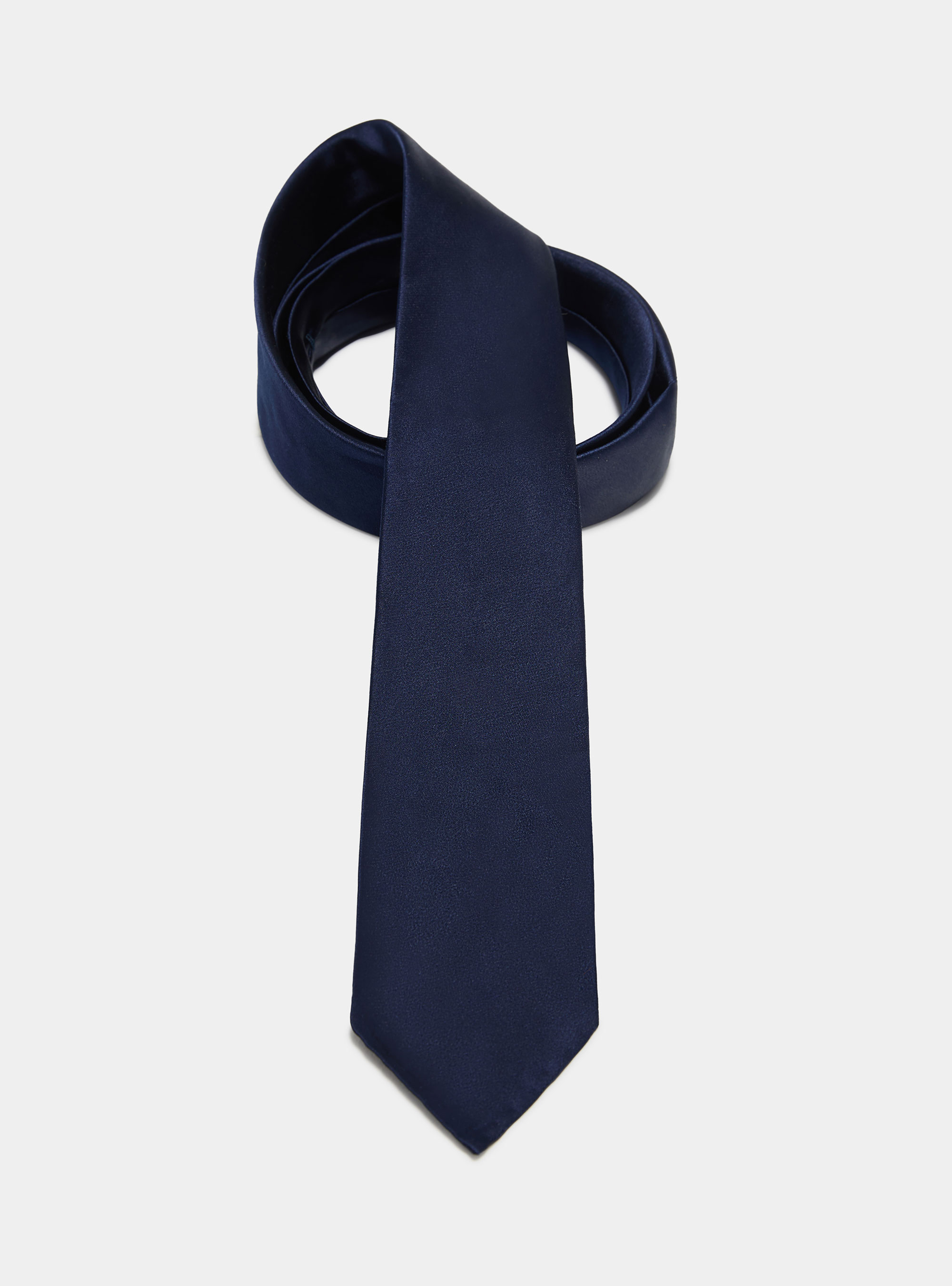 Unlined silk tie, NAVY BLUE