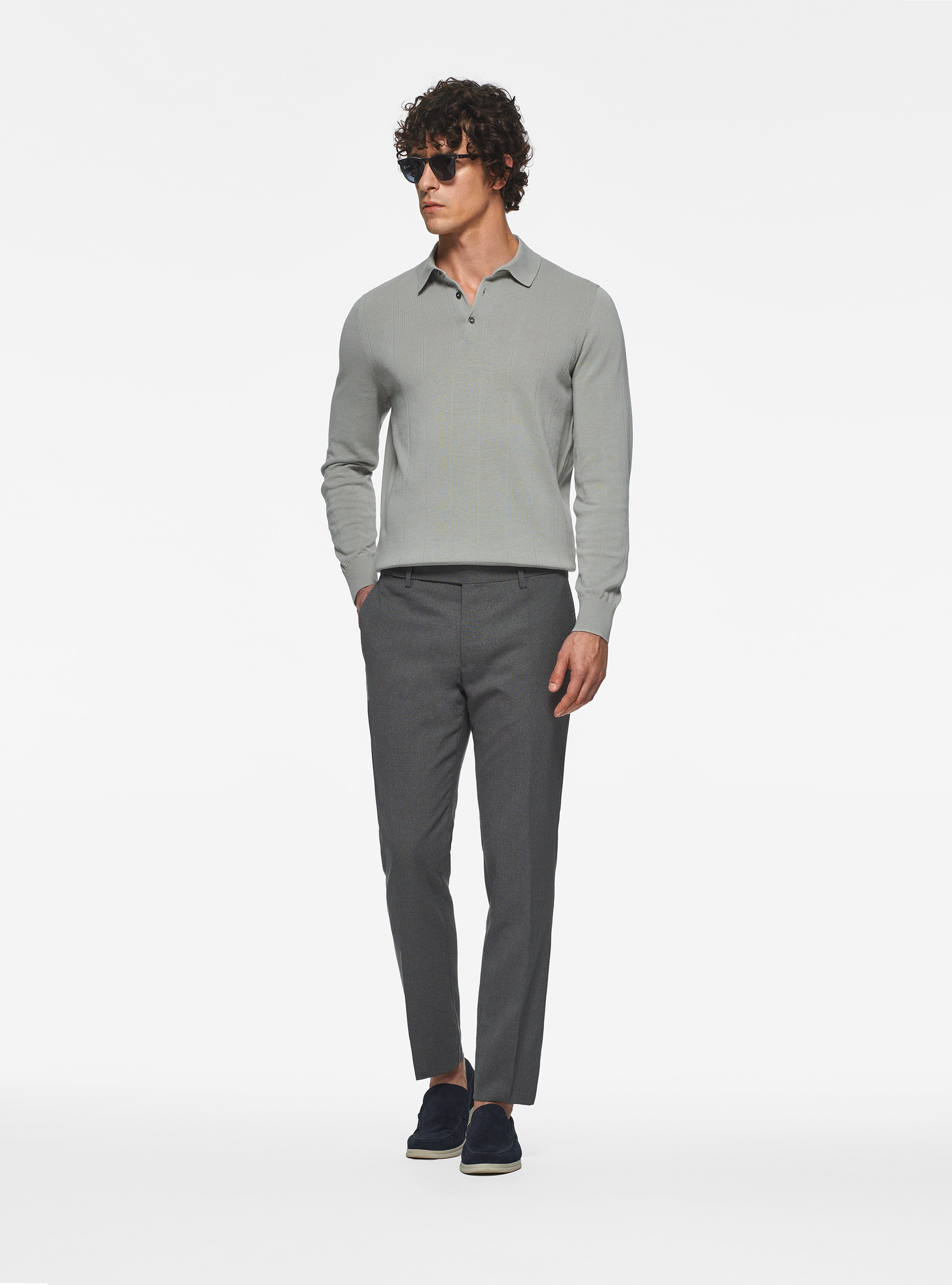 Pantaloni travel in pura lana Cerruti, GRIGIO CHIARO