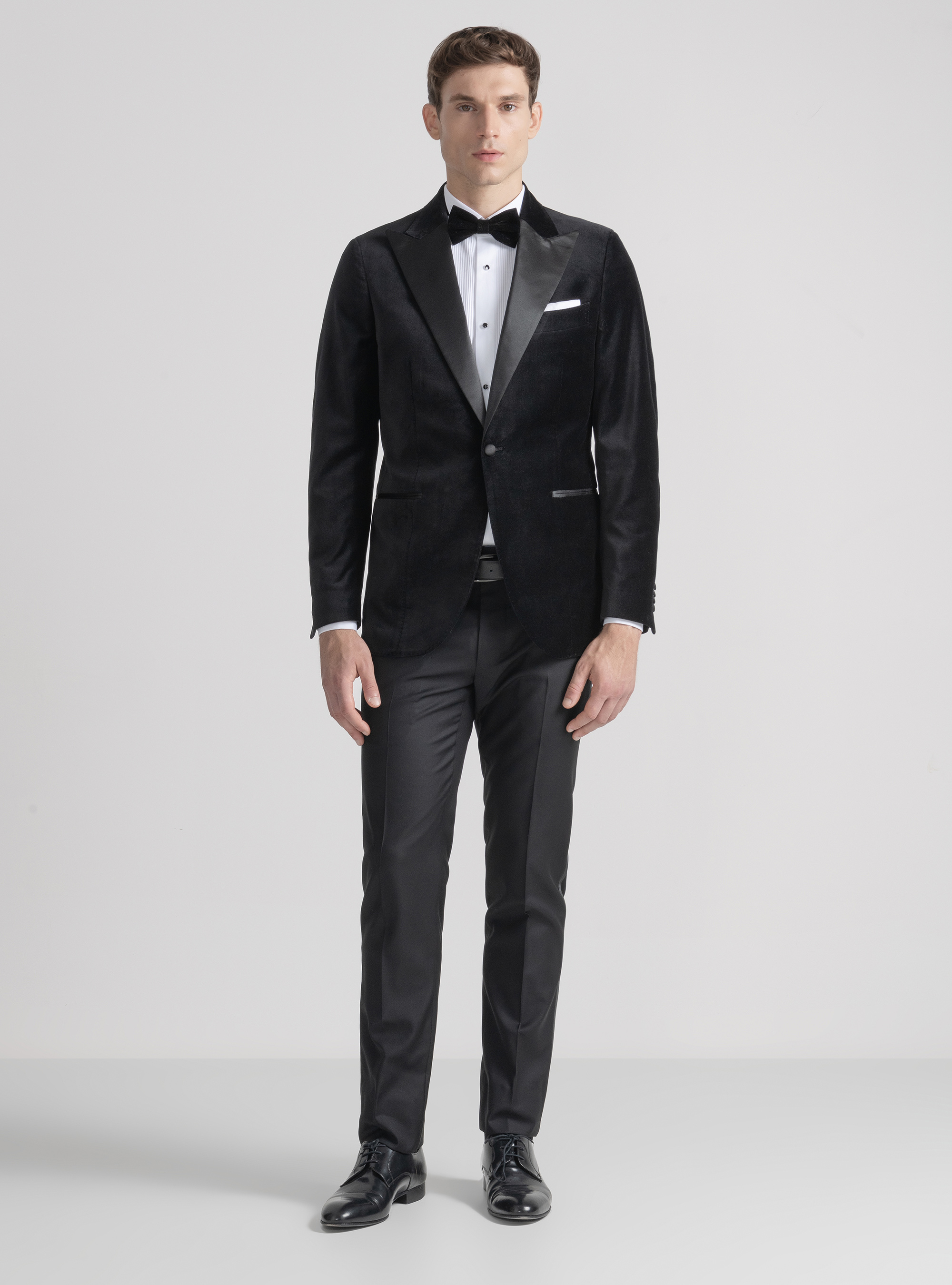 Veste de smoking en velours, NOIR
