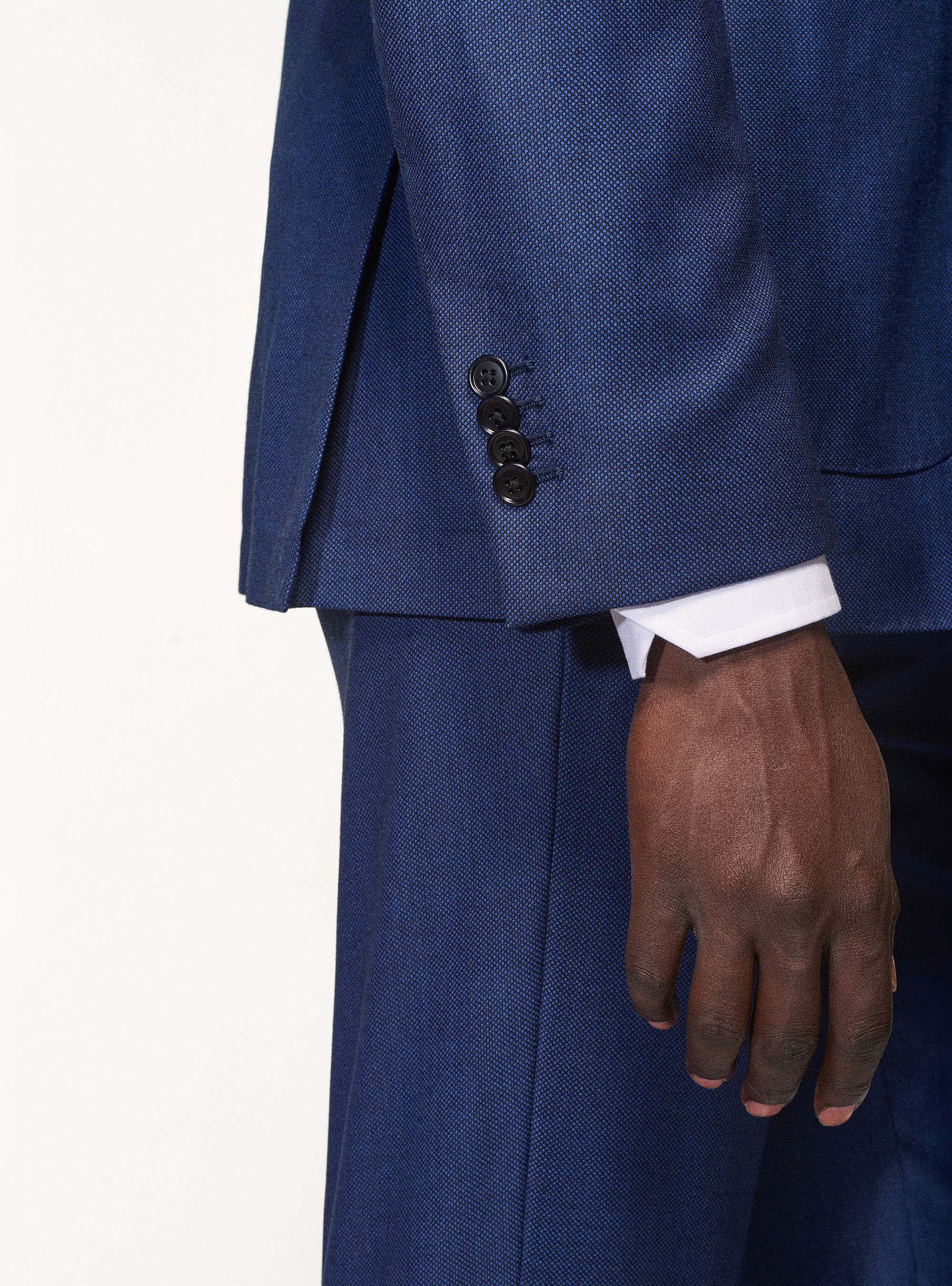 Giacca per abito in lana occhio di pernice superfine 110's Vitale Barberis Canonico, BLU