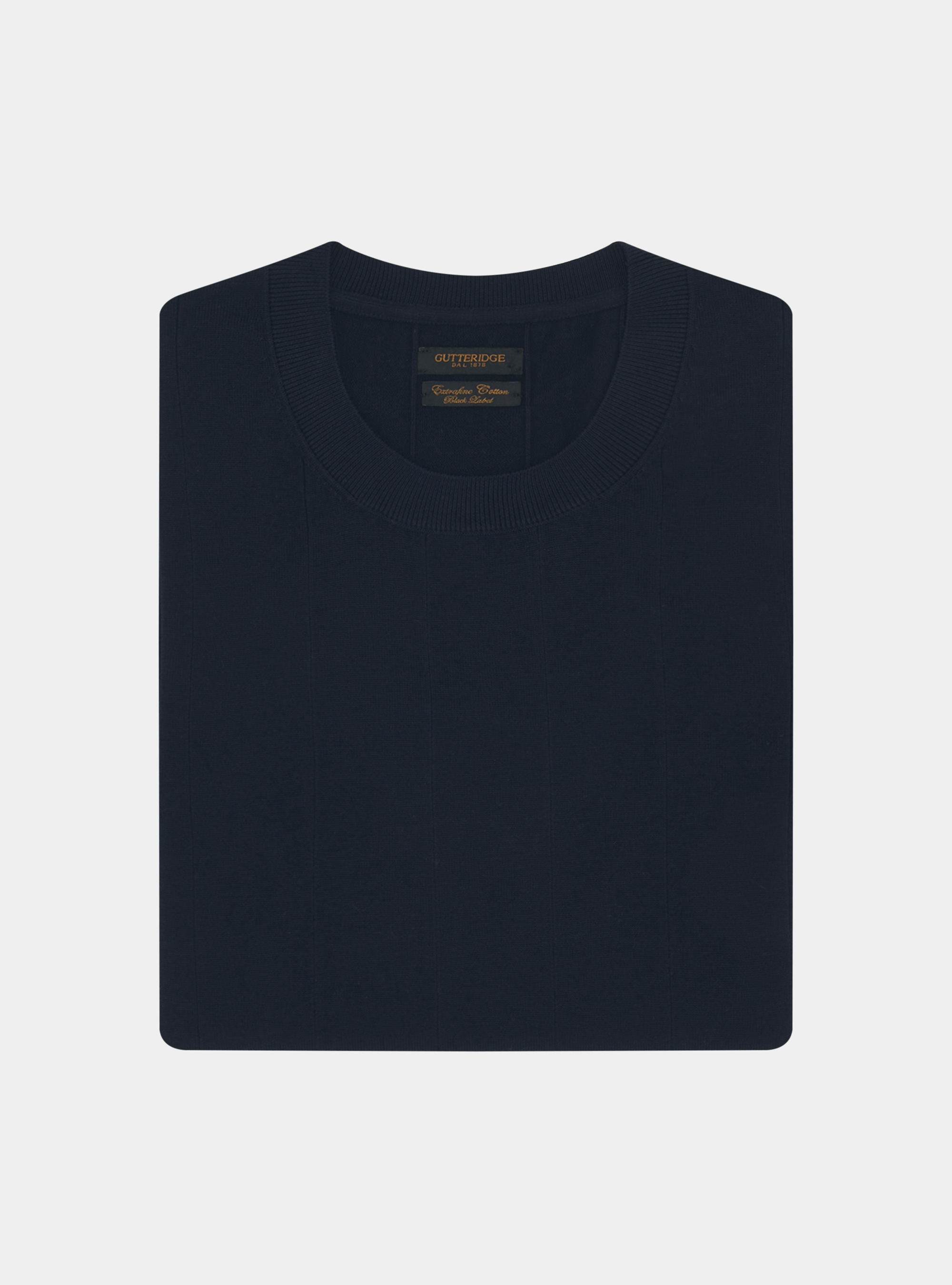 Maglia in puro cotone costa piatta, BLU NAVY