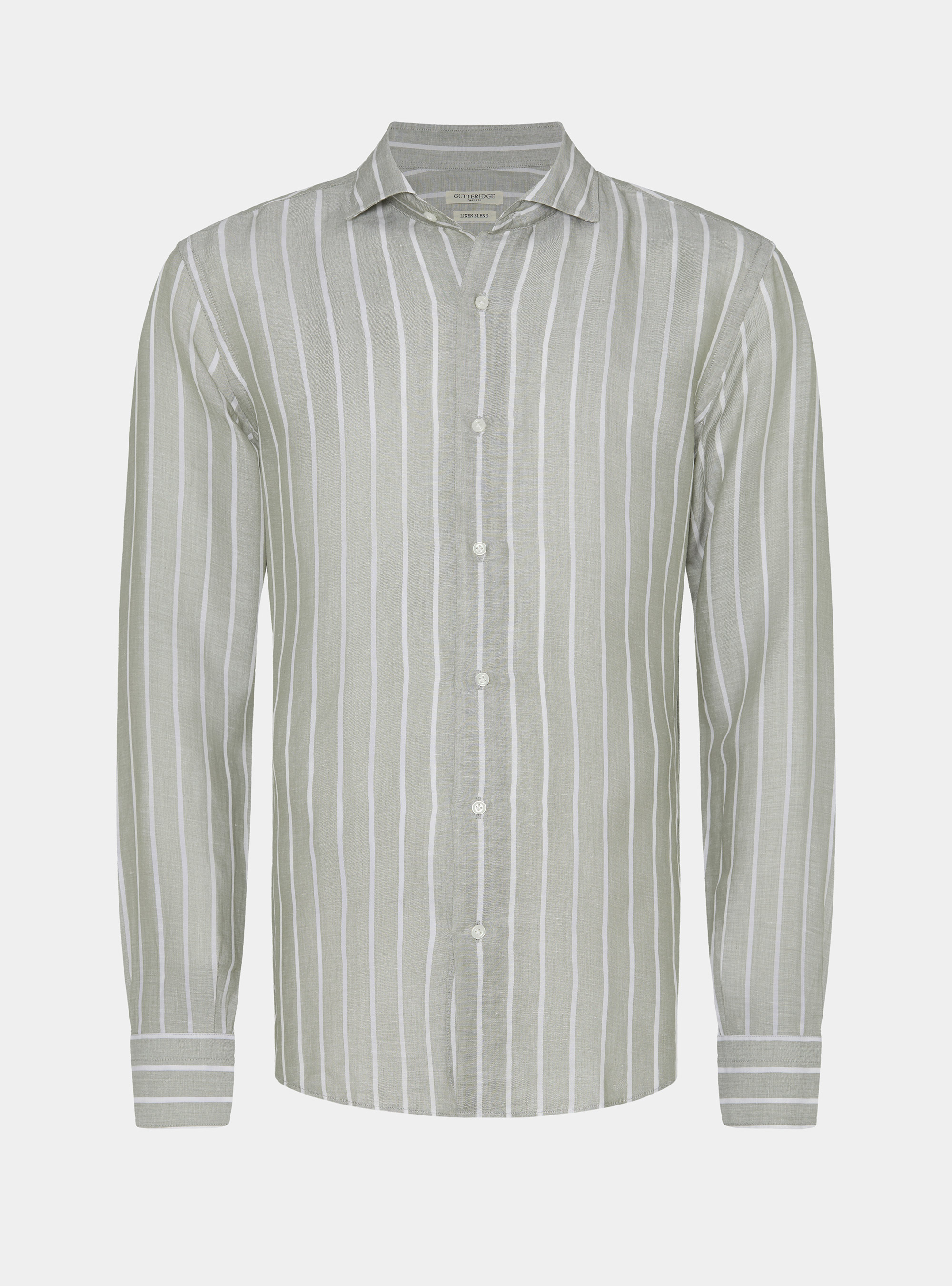Gestreiftes Hemd aus einer Leinenmischung, SALVIA 0602C