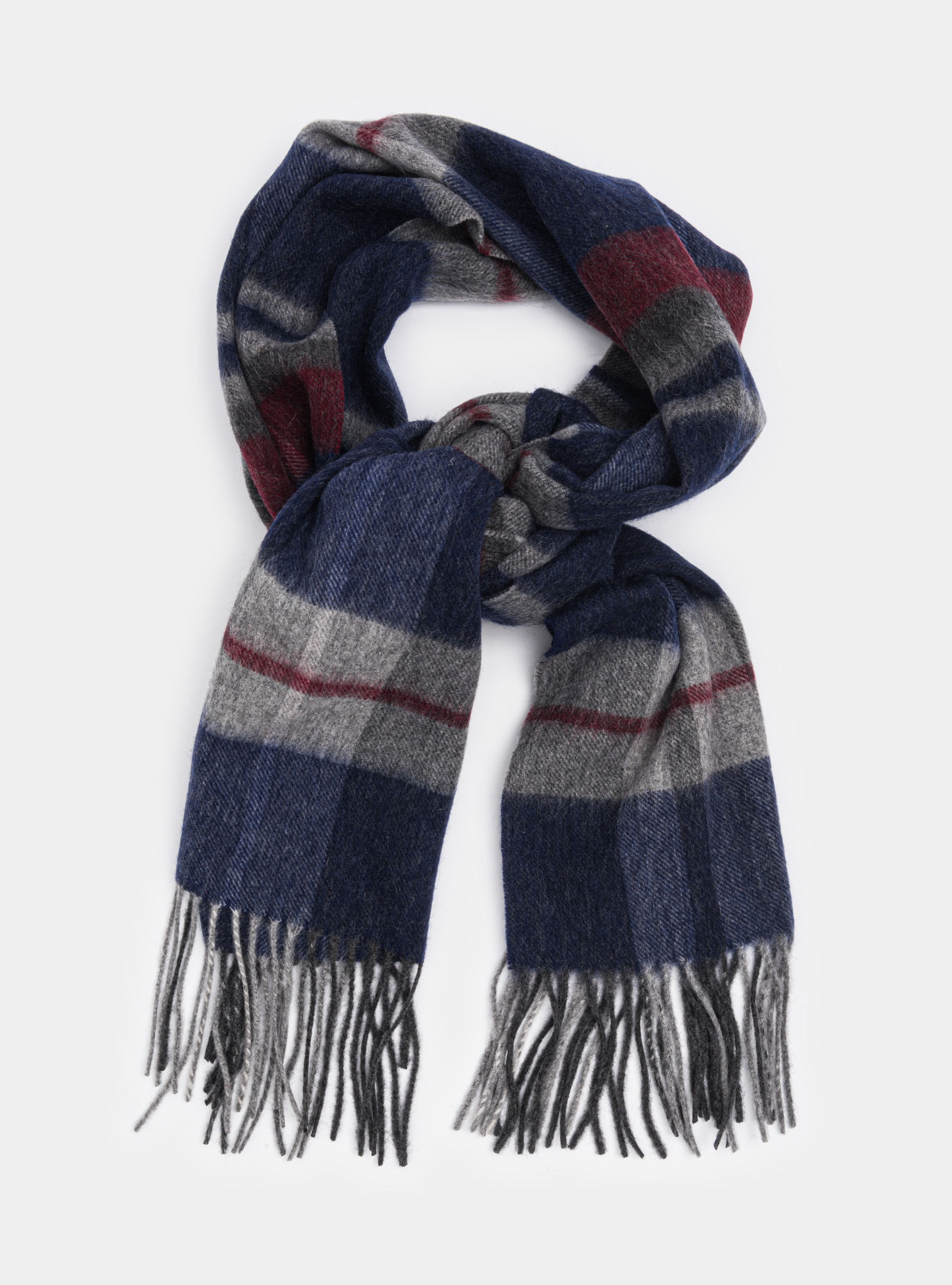 Sciarpa a quadri in lana cashmere, BLU NAVY