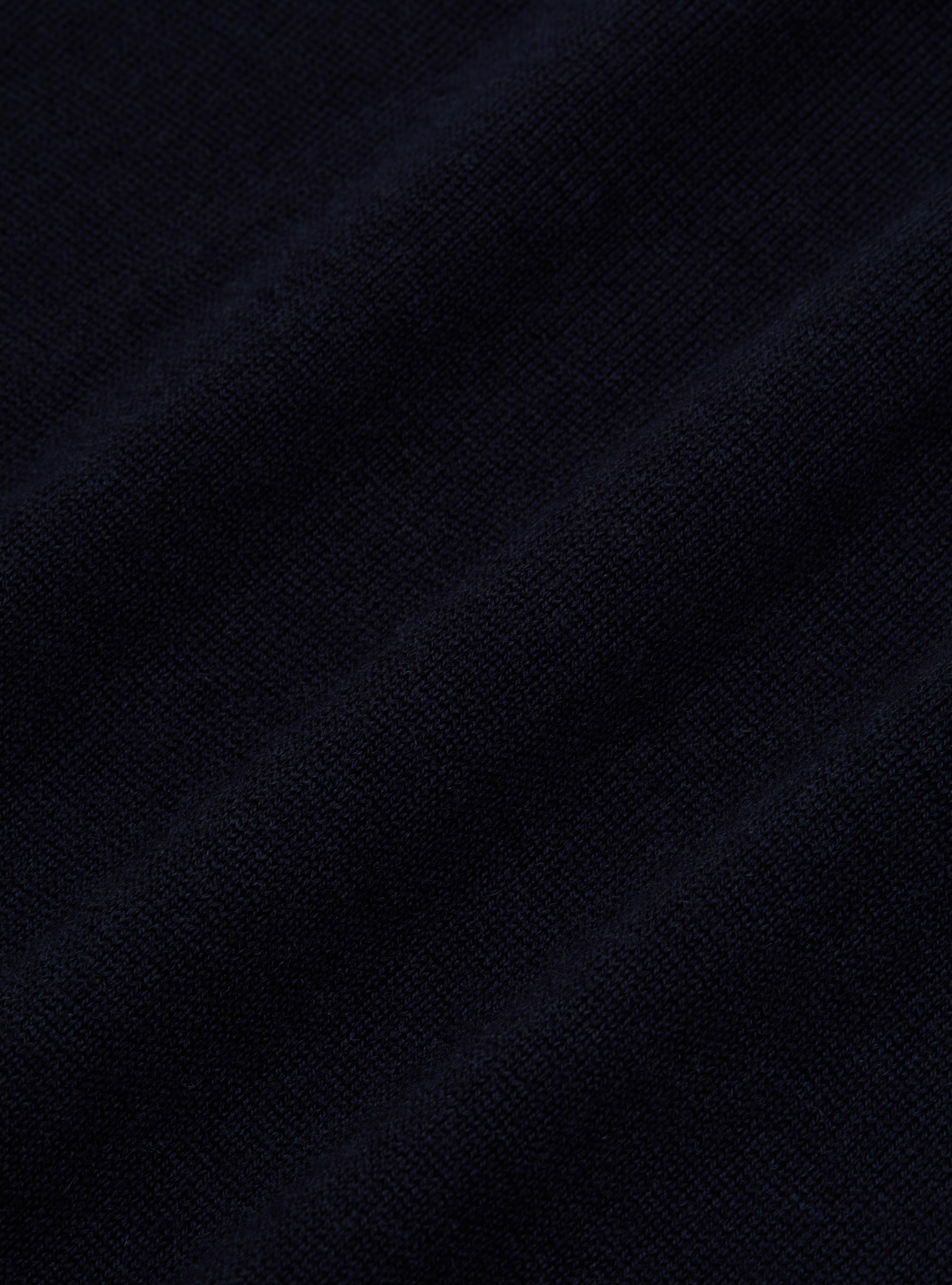 Knitted cardigan in pure merino wool, NAVY BLUE