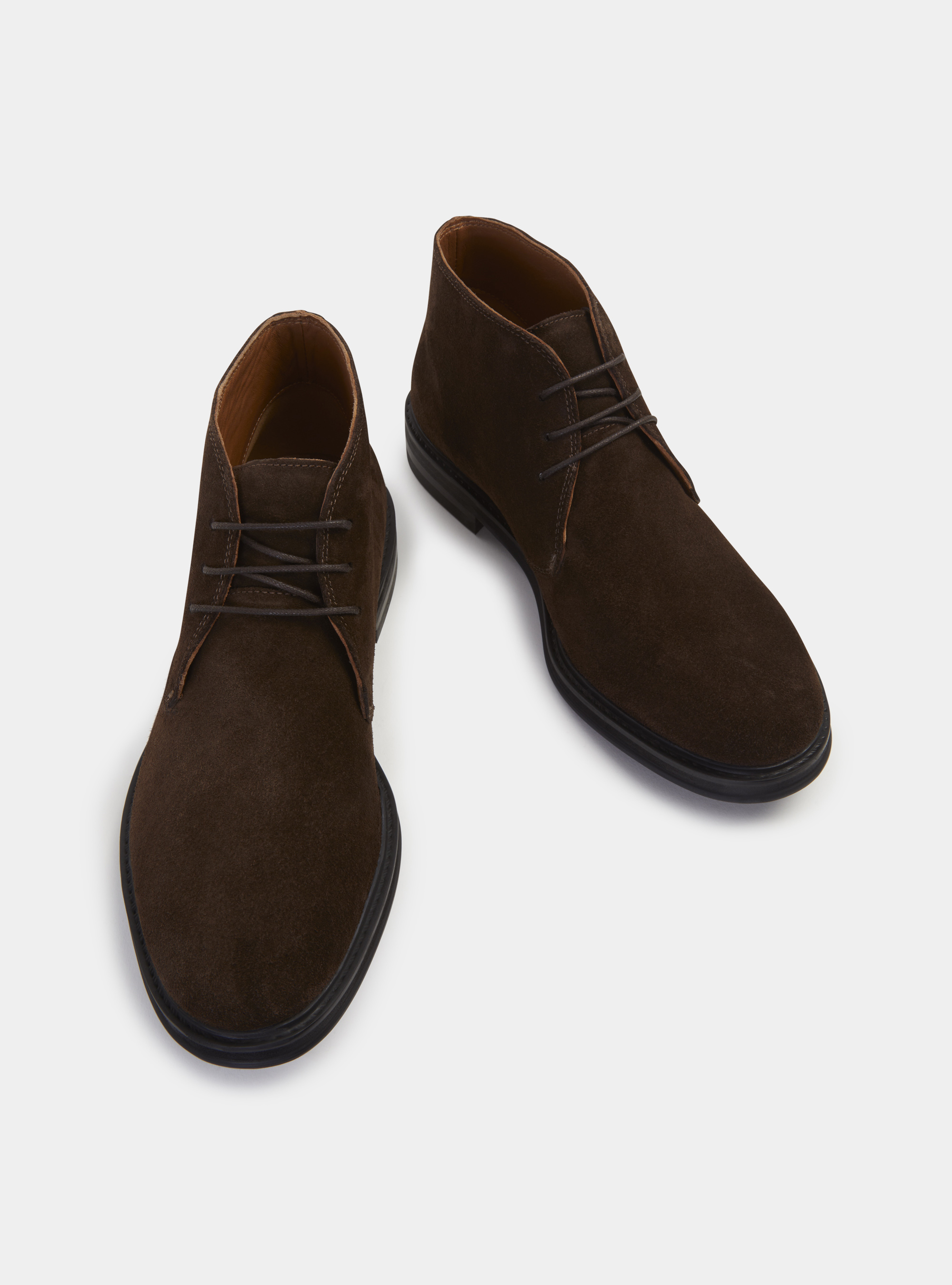 Suede leather ankle boots, BROWN