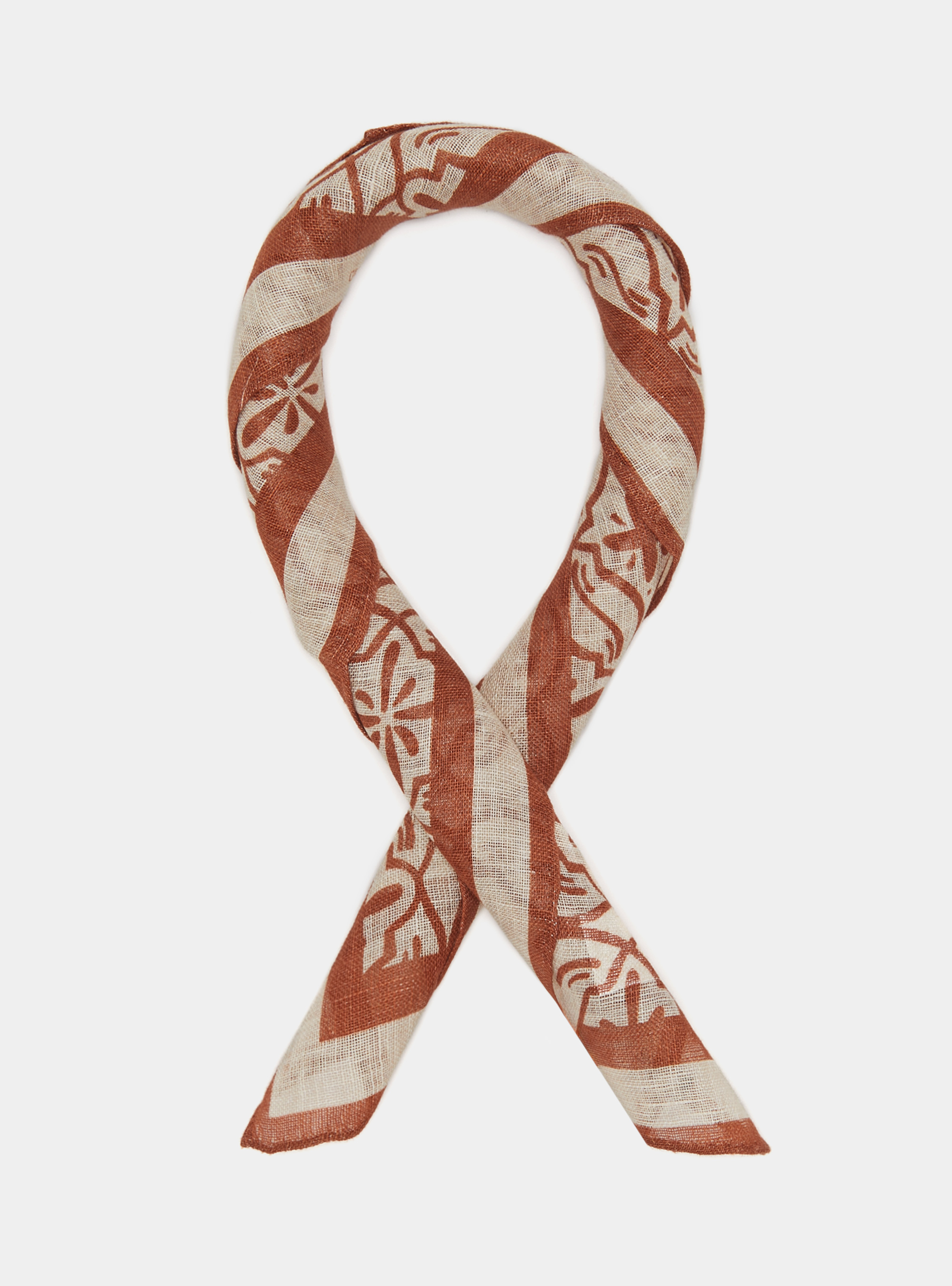 Foulard maioliche in lino stampato, COCCIO