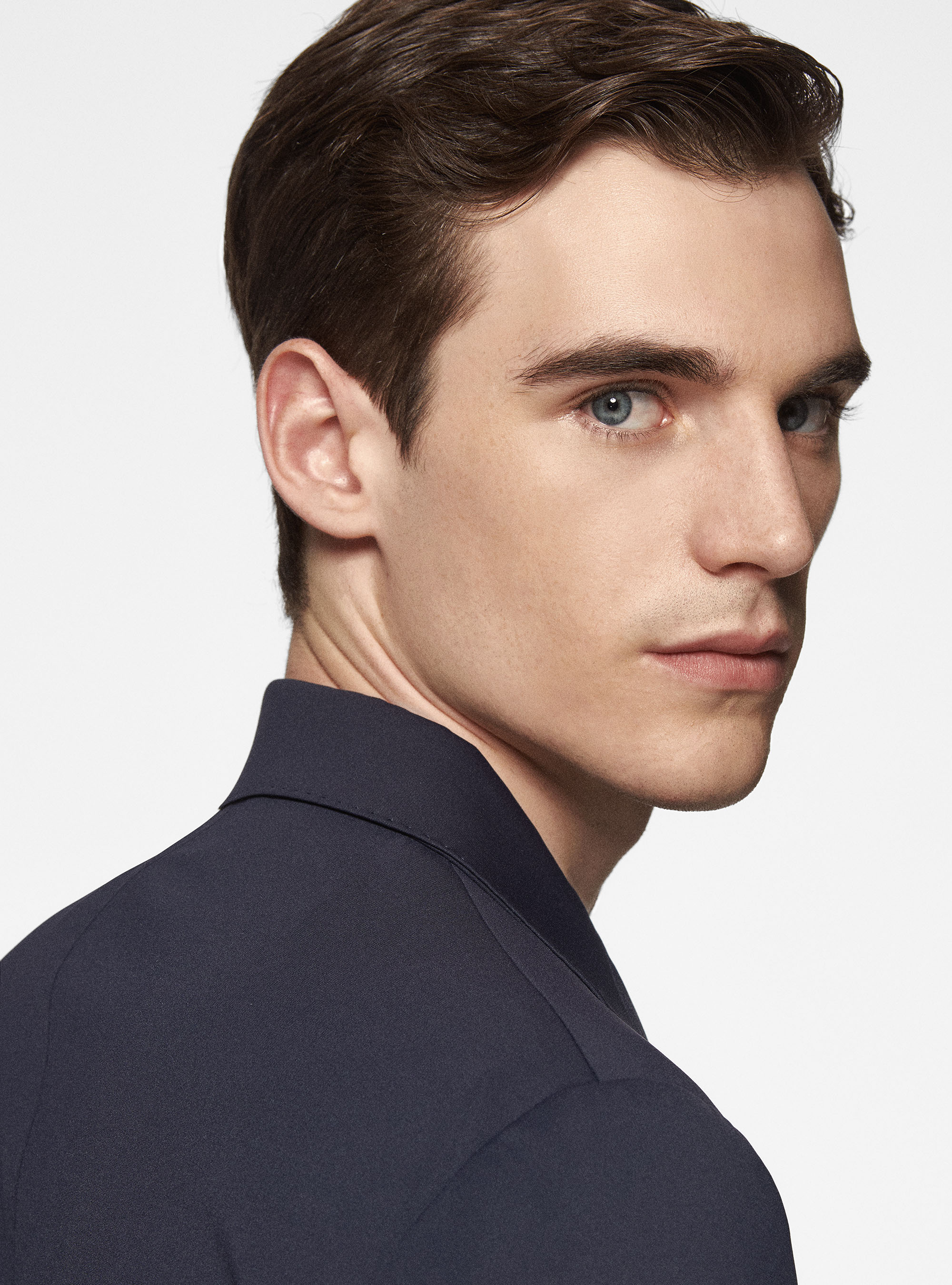 GT01 Blazer in stretch nylon, NAVY BLUE