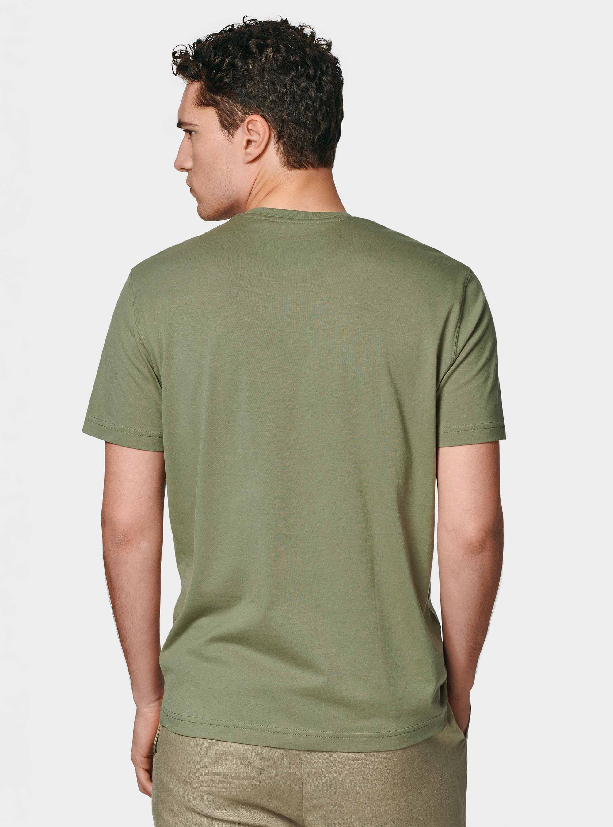 T-shirt mezza manica in cotone Supima, SALVIA 0602C