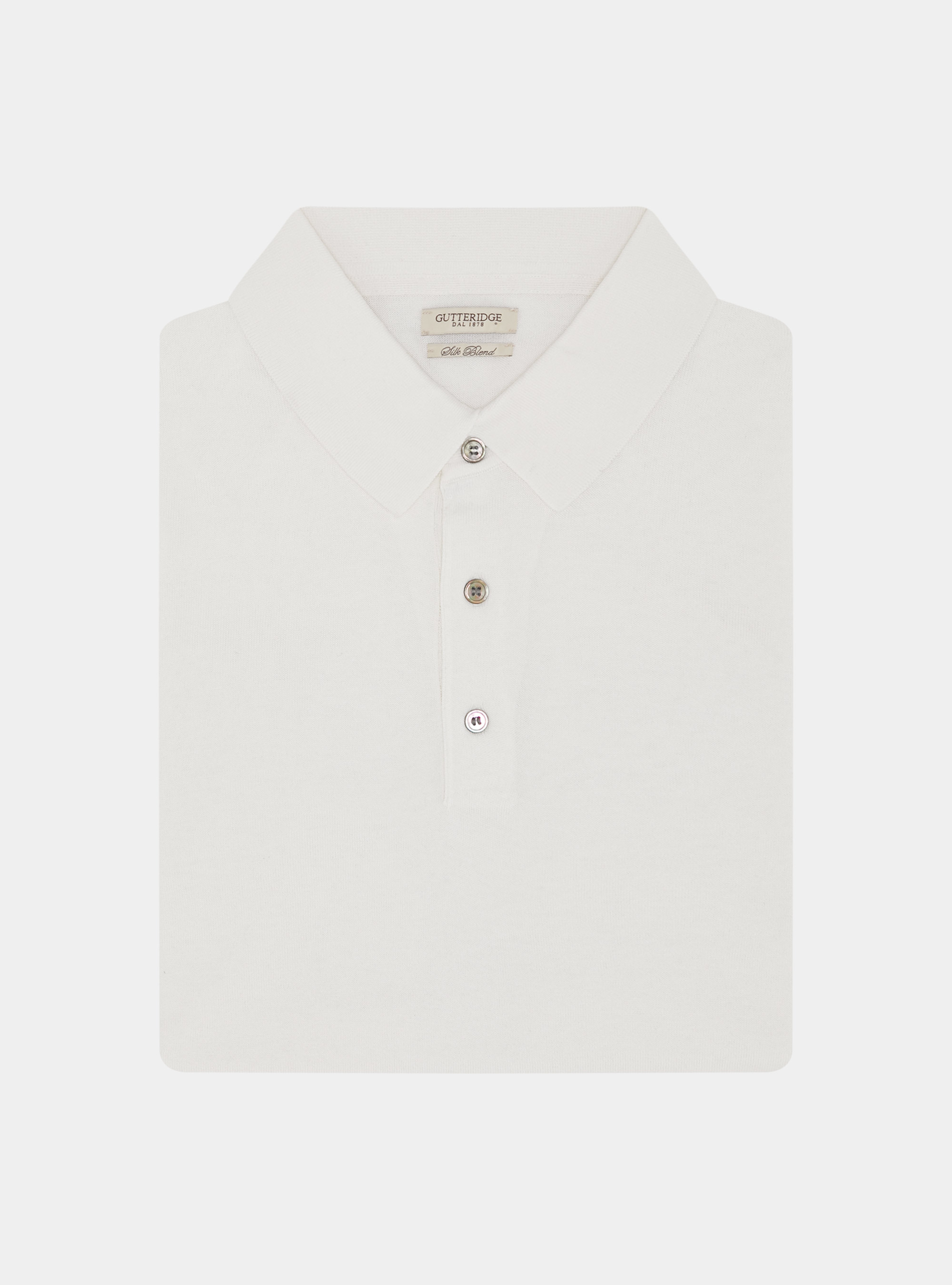 Polo in maglia seta e cotone, BIANCO