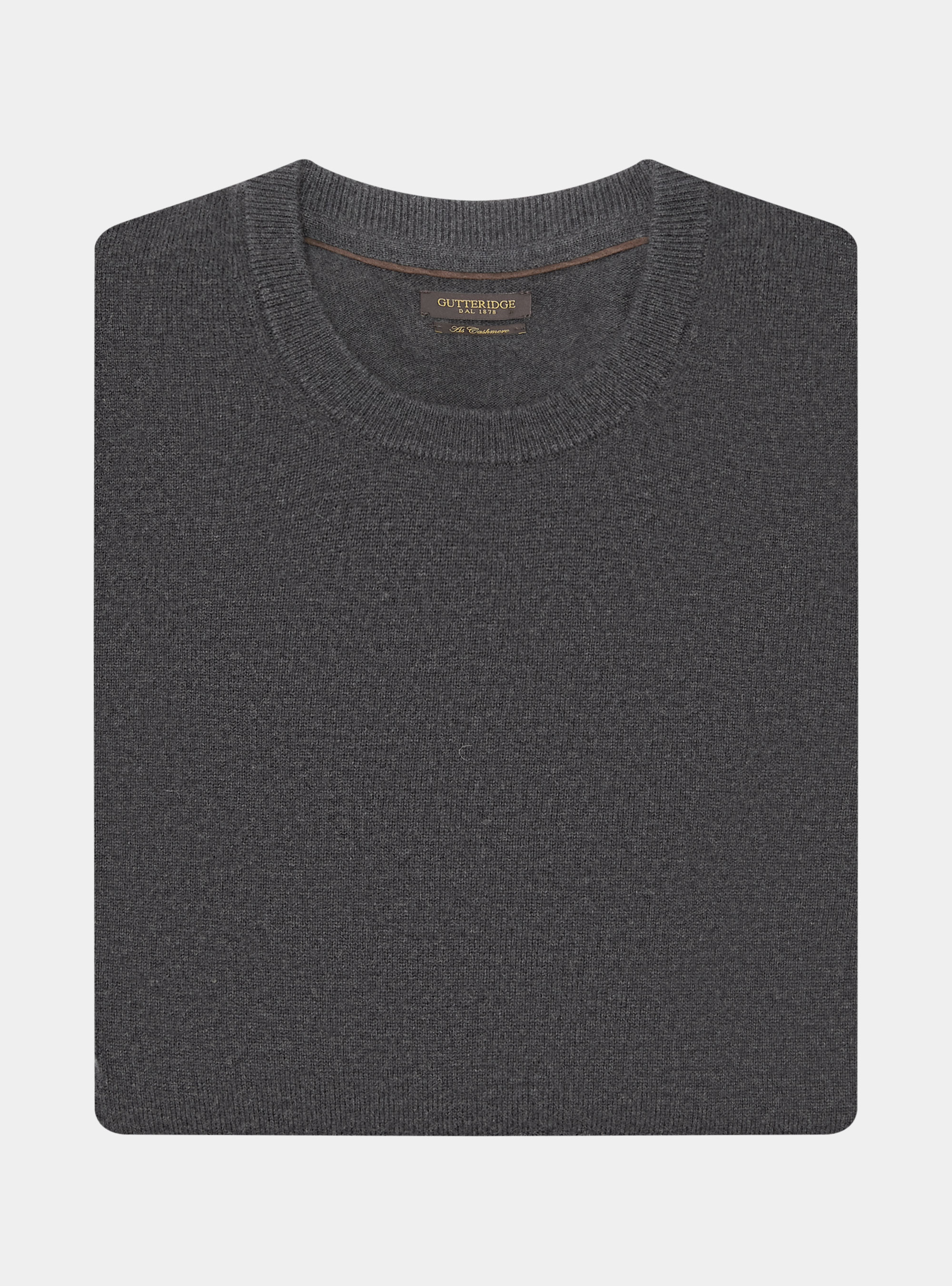 Maglia girocollo in lambswool e cashmere, ASFALTO