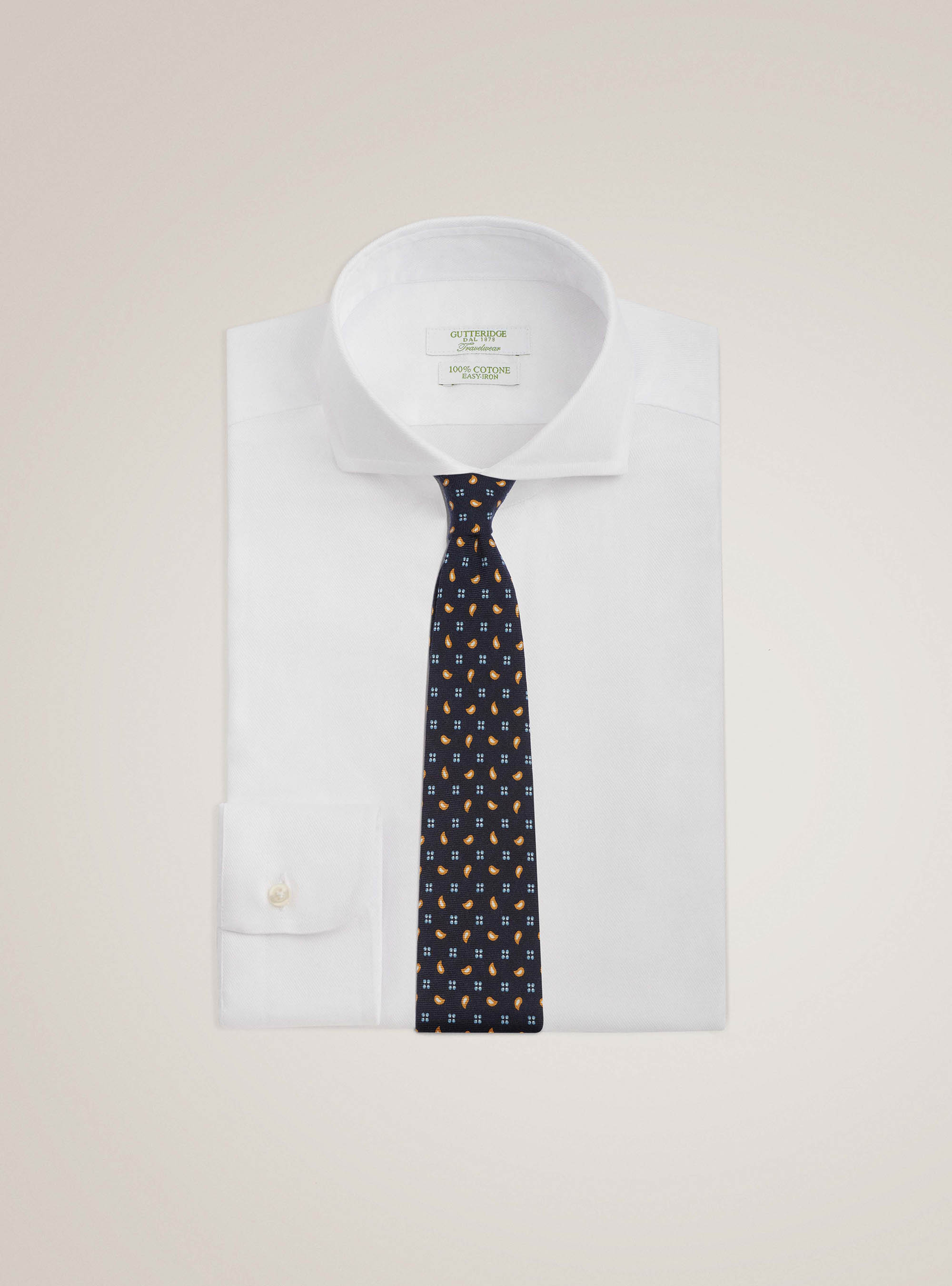 Reisehemd mit franz&ouml;sischem Kragen aus Baumwollk&ouml;per, BIANCO 0099C