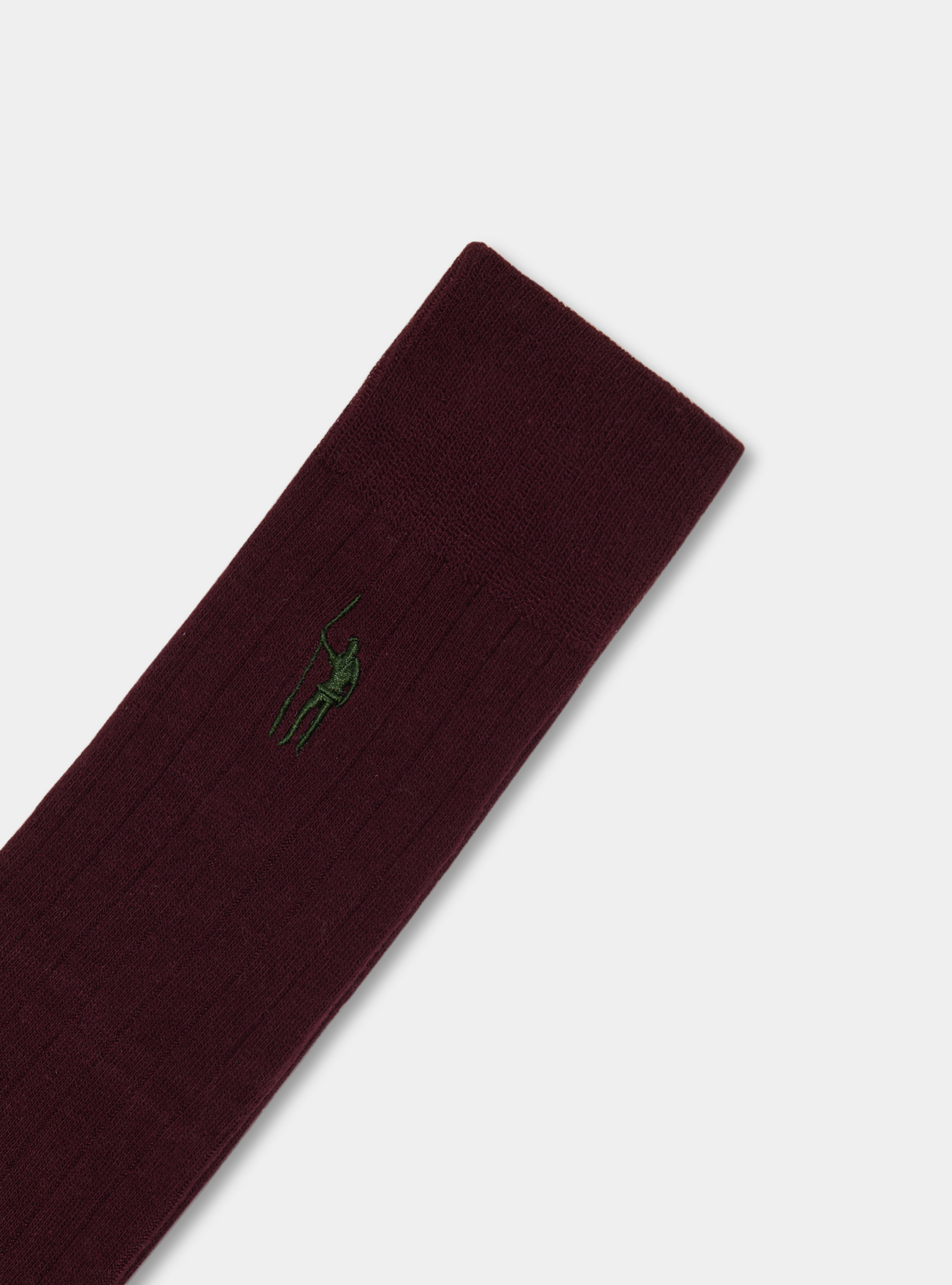 Ribbed socks with embroidery, BORDEAUX