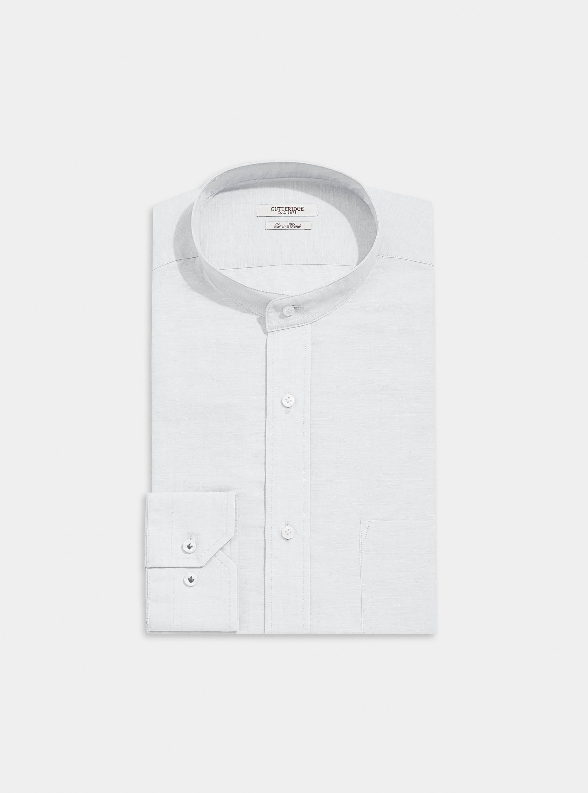 Camisa coreana con bolsillo, BLANCO