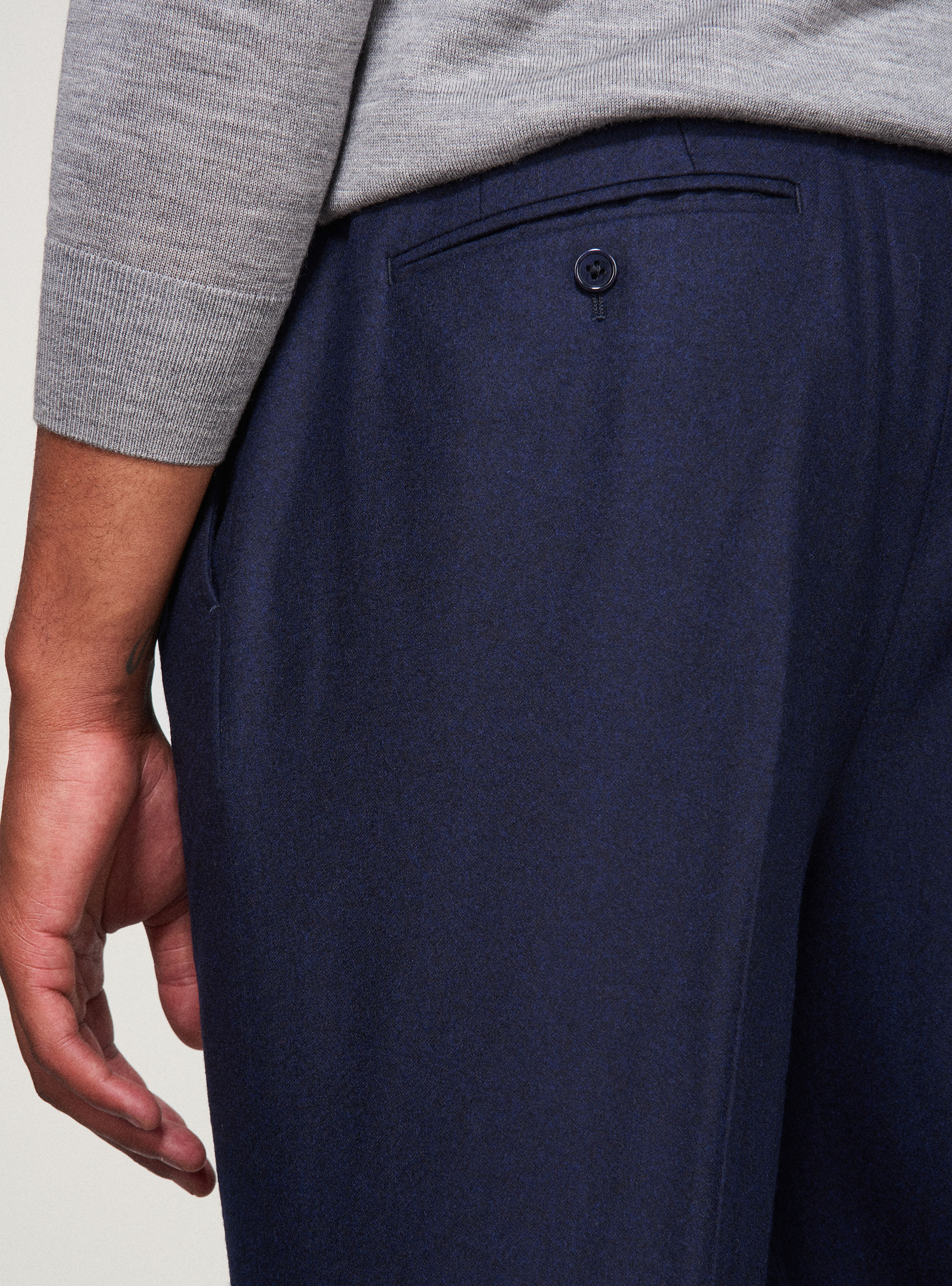 Pantaloni per abito in flanella, BLU NAVY